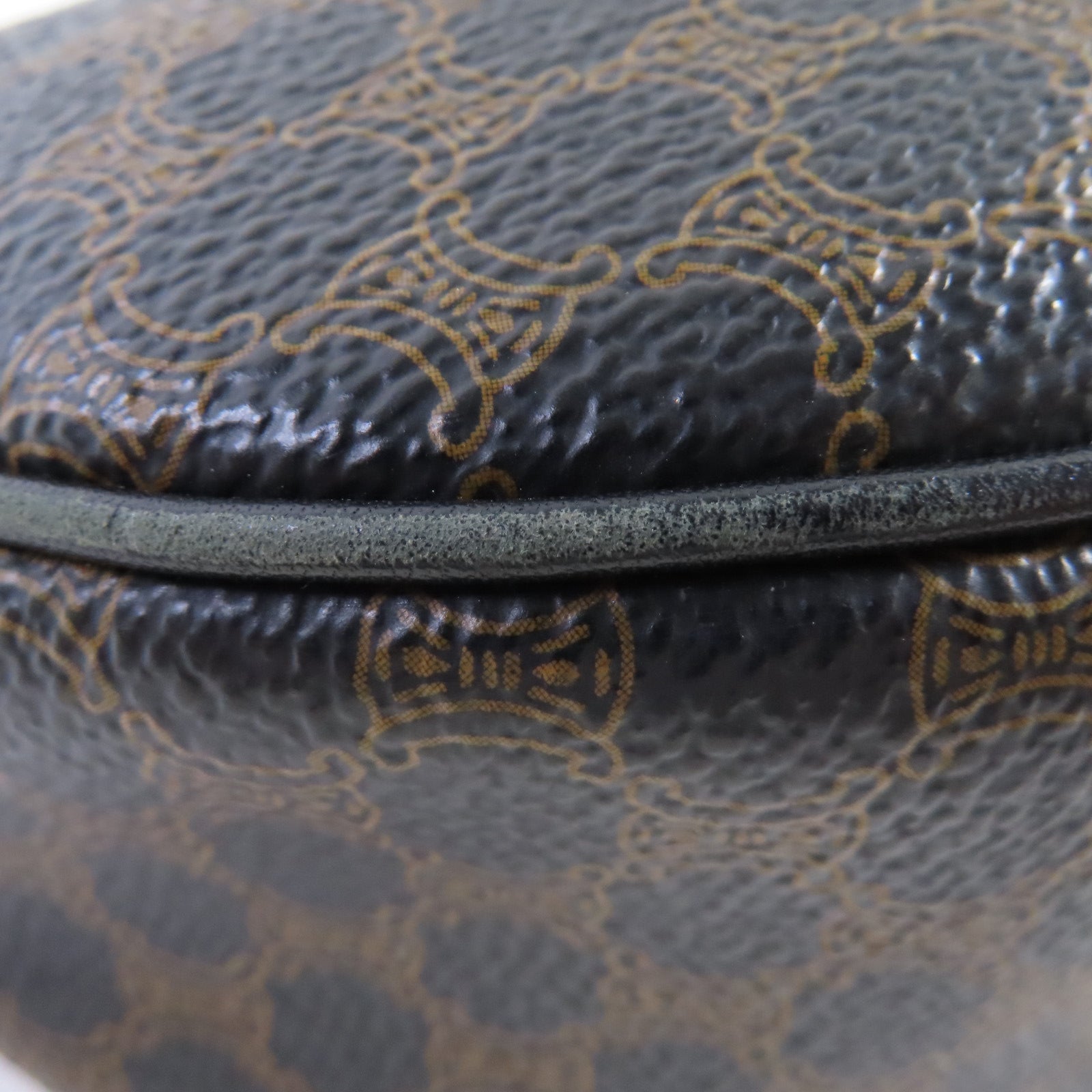 CELINE 塗層帆布Macadam Vanity Shoulder Bag金扣肩背袋啡色