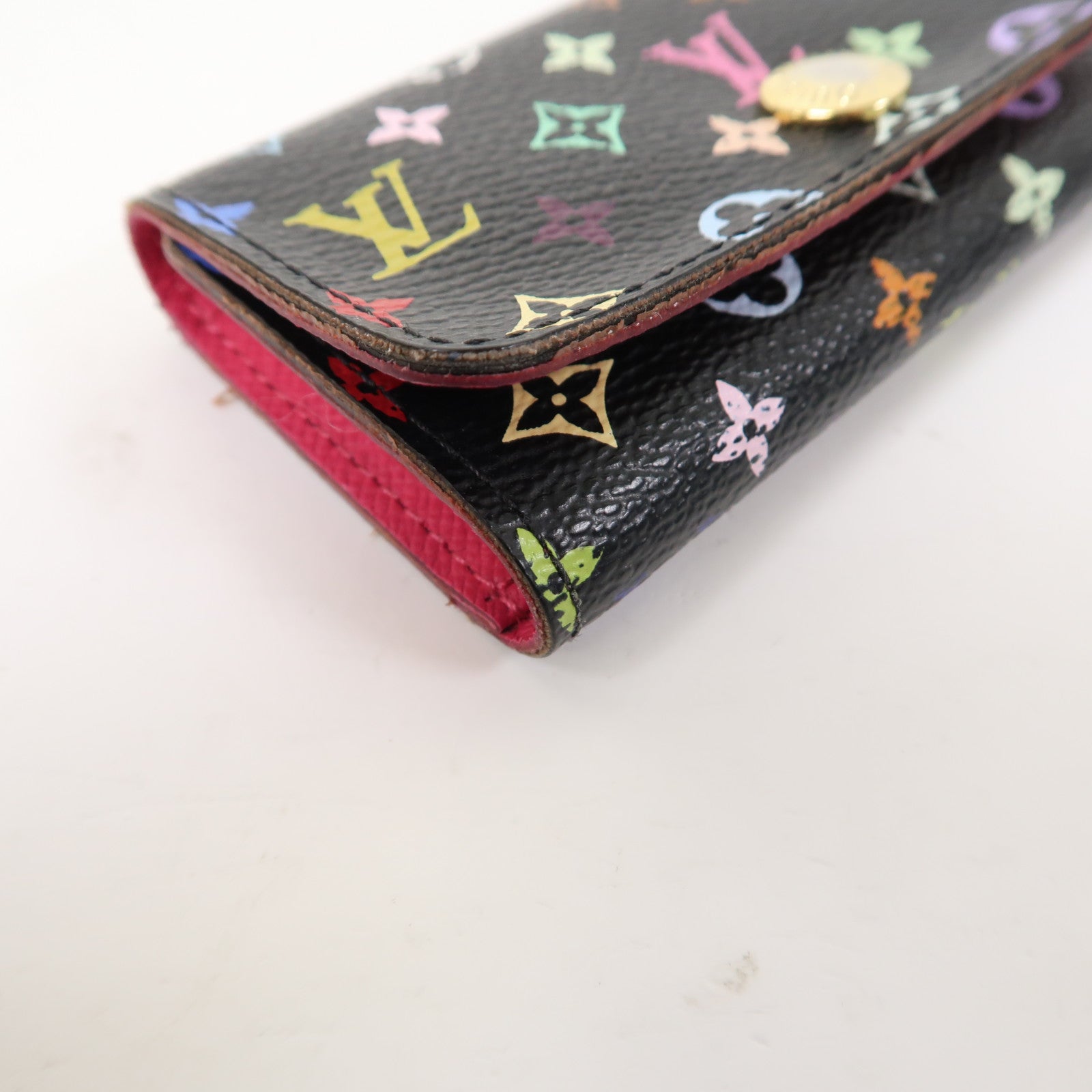 LOUIS VUITTON 【激減優惠】Monogram Multicolore Key Holder金扣鑰匙扣黑色