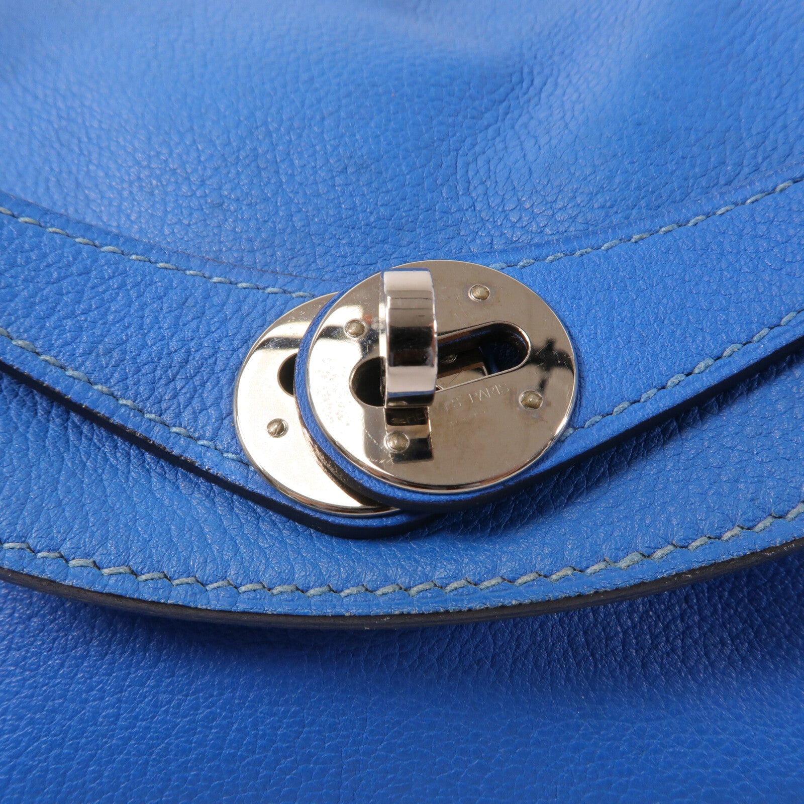 HERMES Evercolor皮革Lindy 26手挽肩背兩用袋Blue Hydra