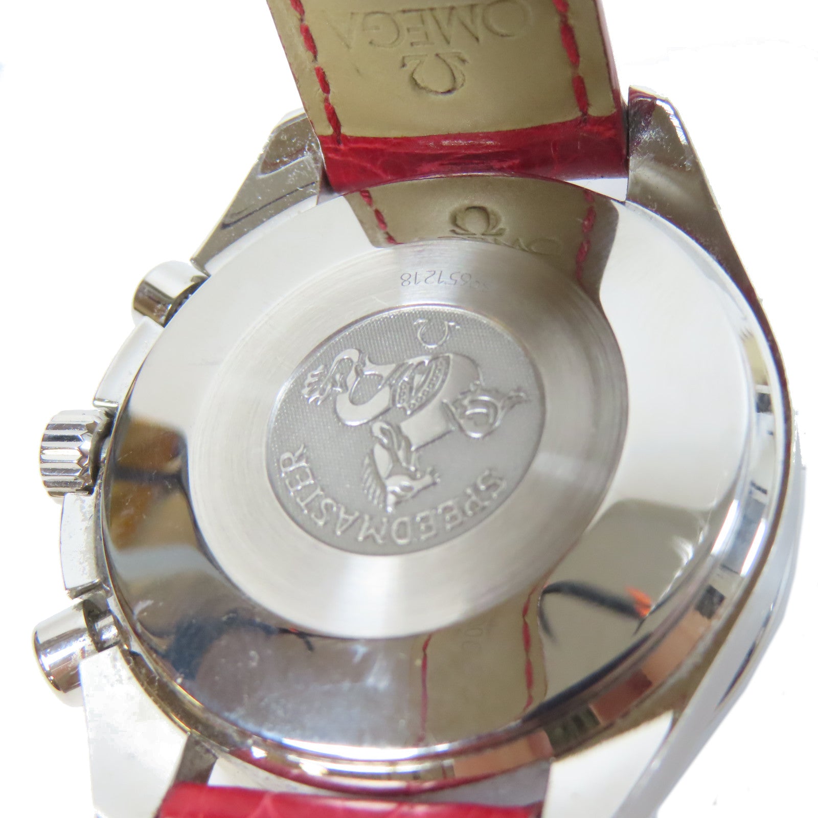 OMEGA 【激減優惠】Speedmaster不鏽鋼自動機芯手錶白色/紅色