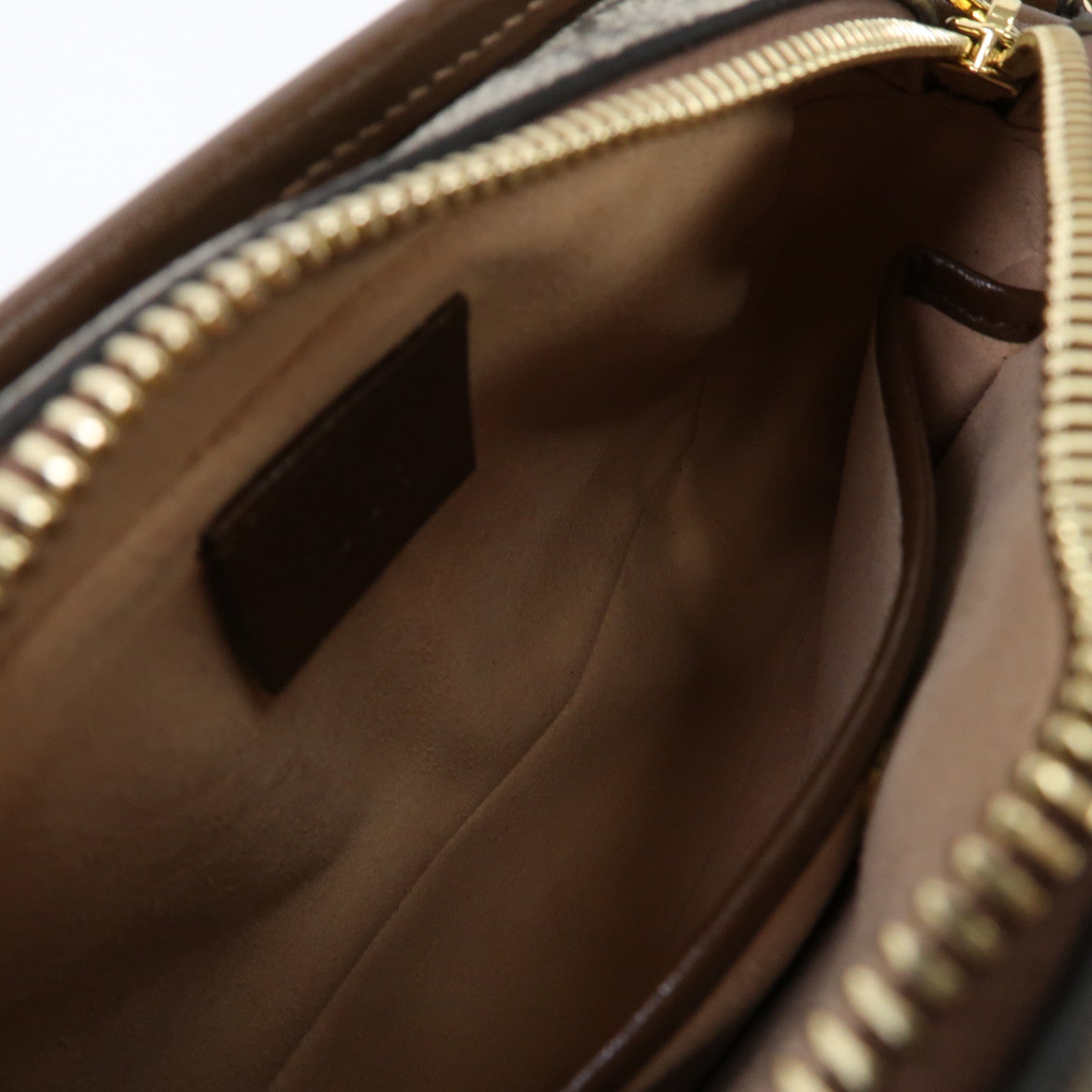 GUCCI 塗層帆布Mini Interlocking G金扣肩背袋啡色