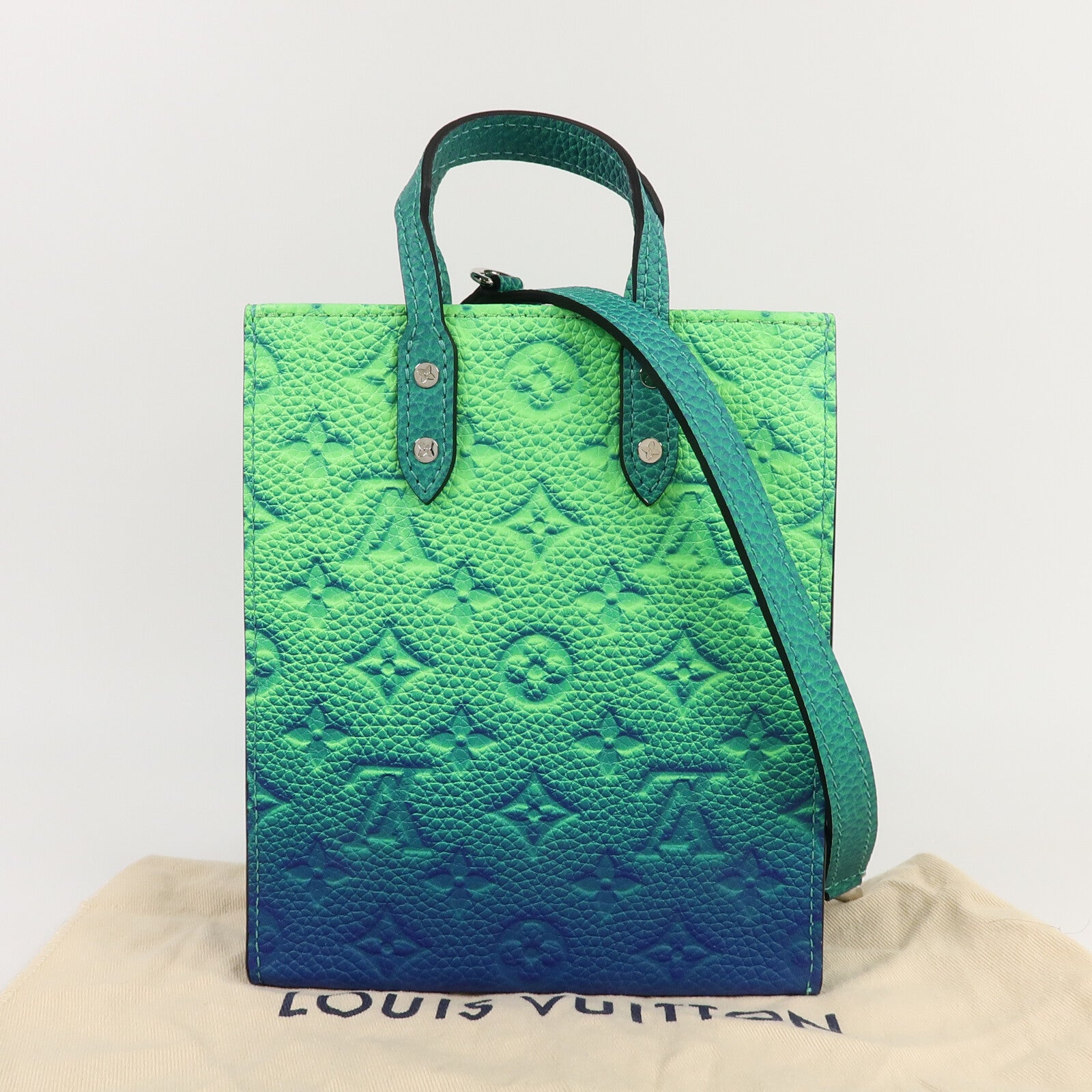 LOUIS VUITTON Taurillon Illusion Sac Plat XS手挽肩背兩用袋