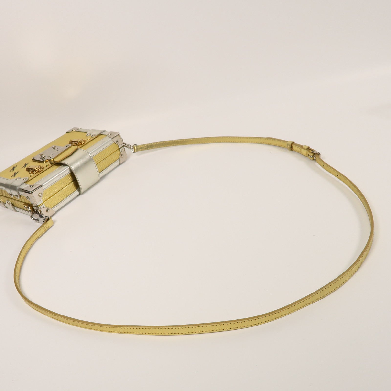 LOUIS VUITTON Epi/金屬Petite Malle金扣/銀扣肩背袋金色