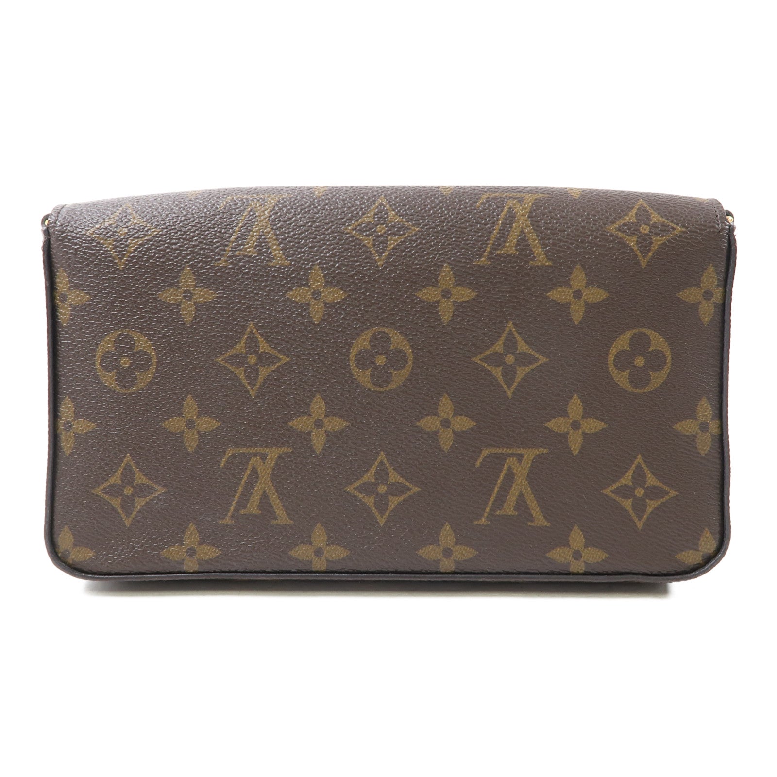 LOUIS VUITTON Monogram Pochette Felicie金扣鏈帶肩背袋棕色