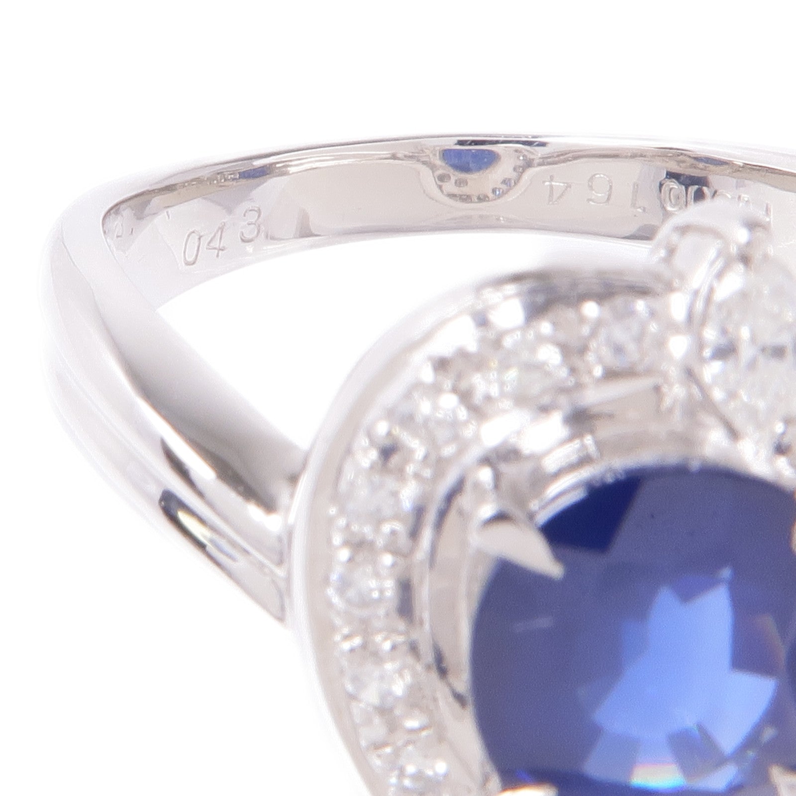 JEWELRY 【激減優惠】PT900鉑金/藍寶石Sapphire Diamond Ring鑽石戒指US#6.25