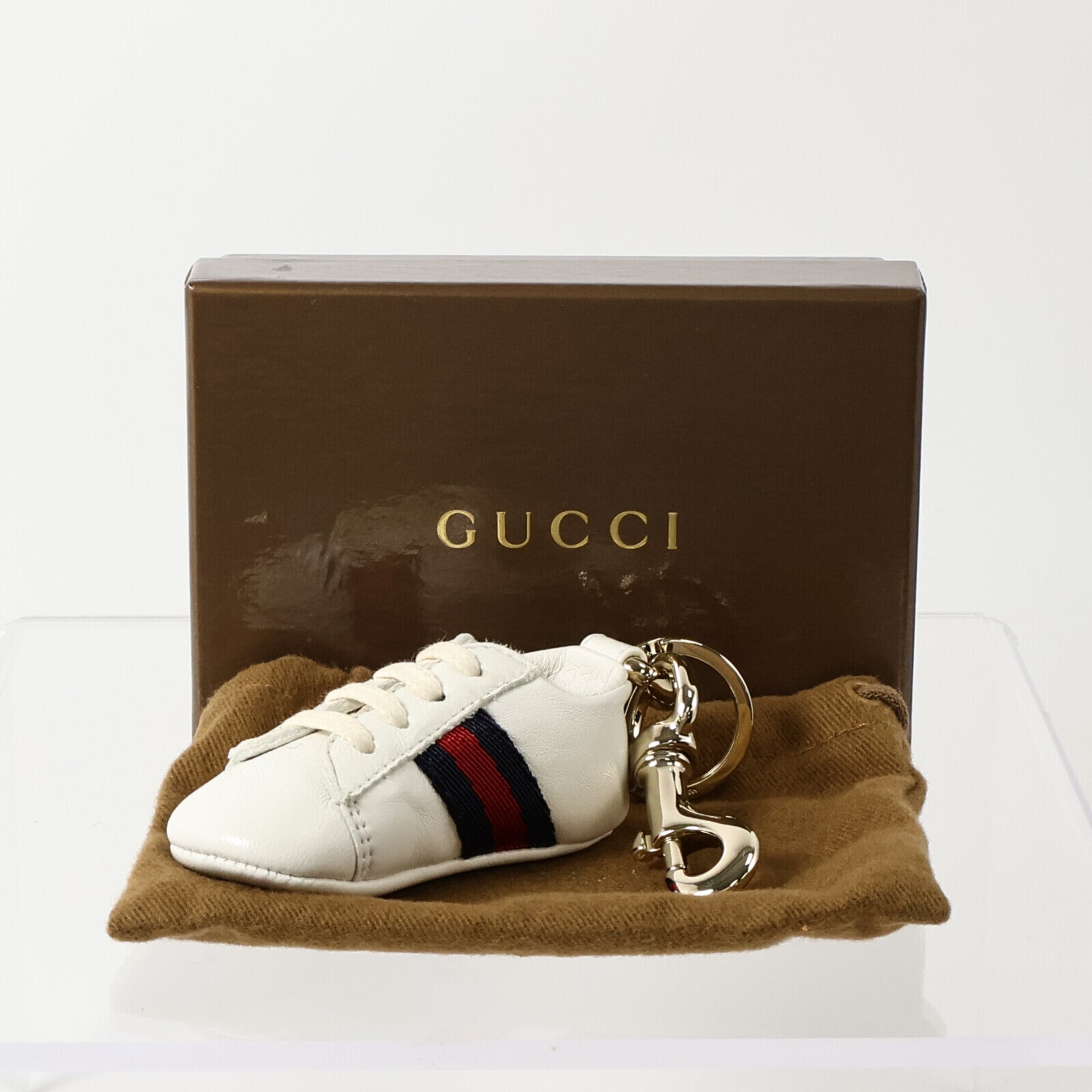 GUCCI 牛皮皮革Ace Sneaker Keyring Charm鎖匙扣
