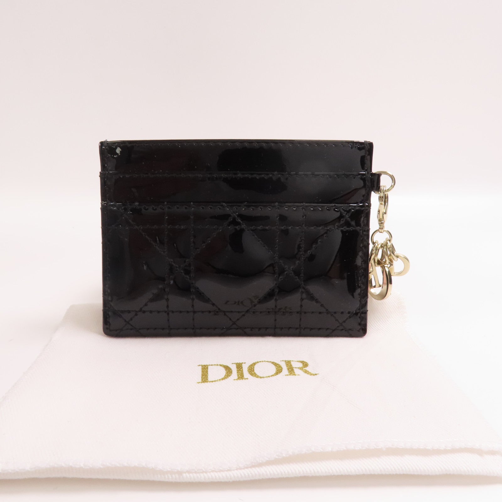 Dior 漆皮皮革Freesia Card Case金扣卡片套