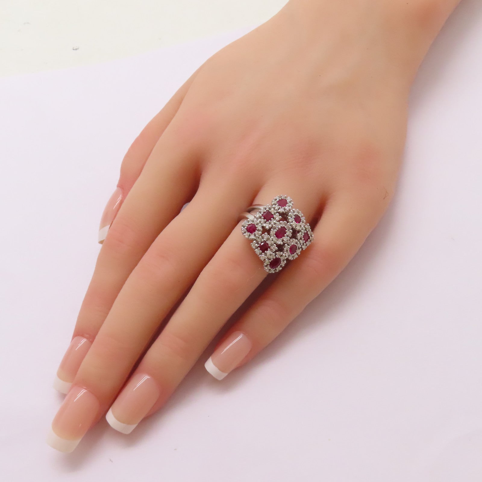 JEWELRY 18K白金/1.85ct紅寶石/0.6ct鑽石Ruby Ring戒指US#6.25