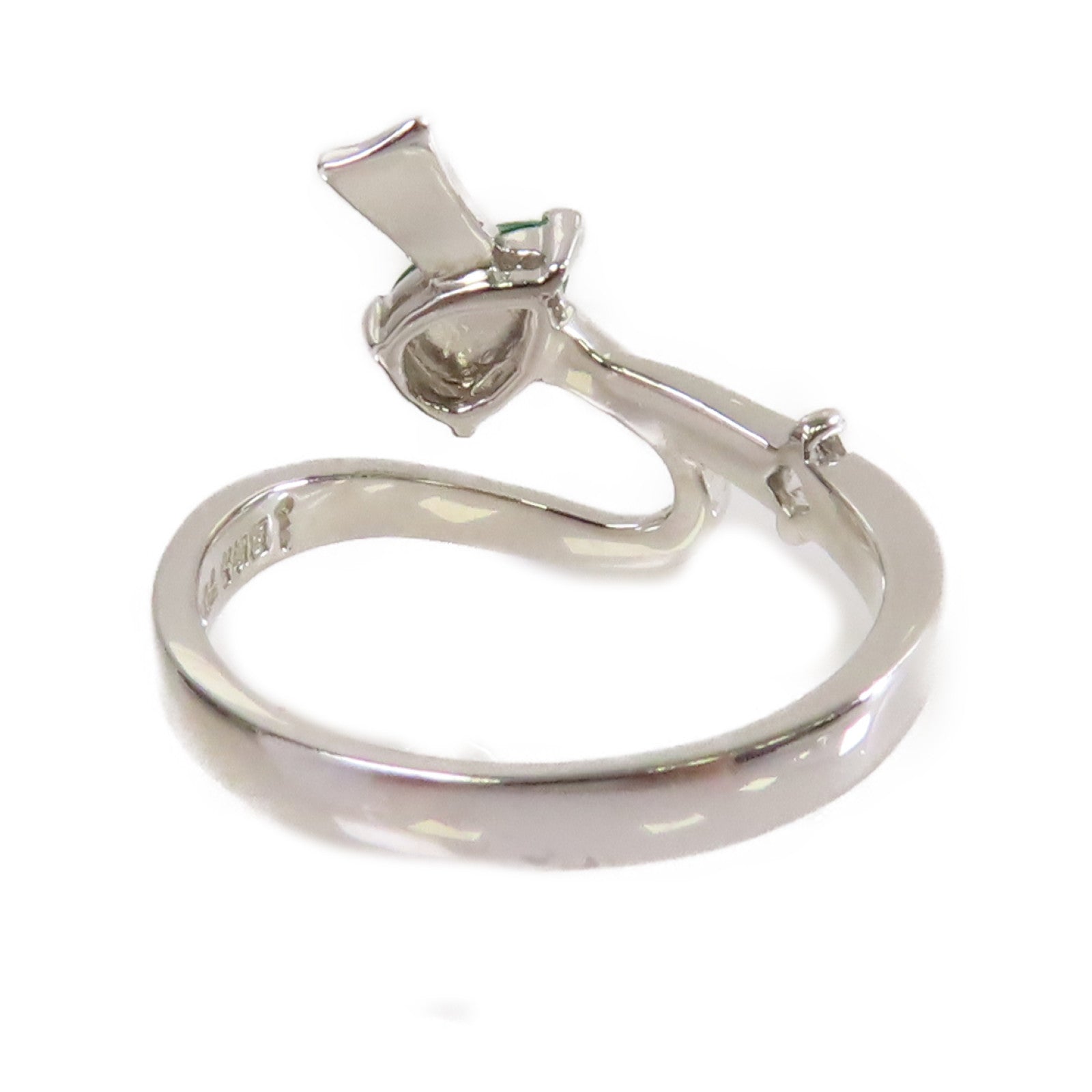 JEWELRY 【激減優惠】18K白金/0.05ct鑽石/翡翠/Diamond Ring戒指US#5