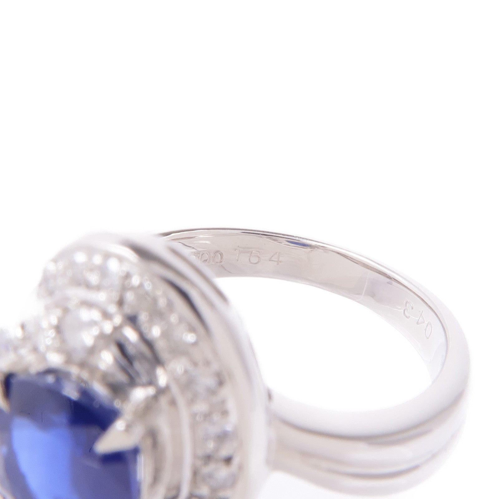 JEWELRY PT900鉑金/藍寶石Sapphire Diamond Ring鑽石戒指US#6.25