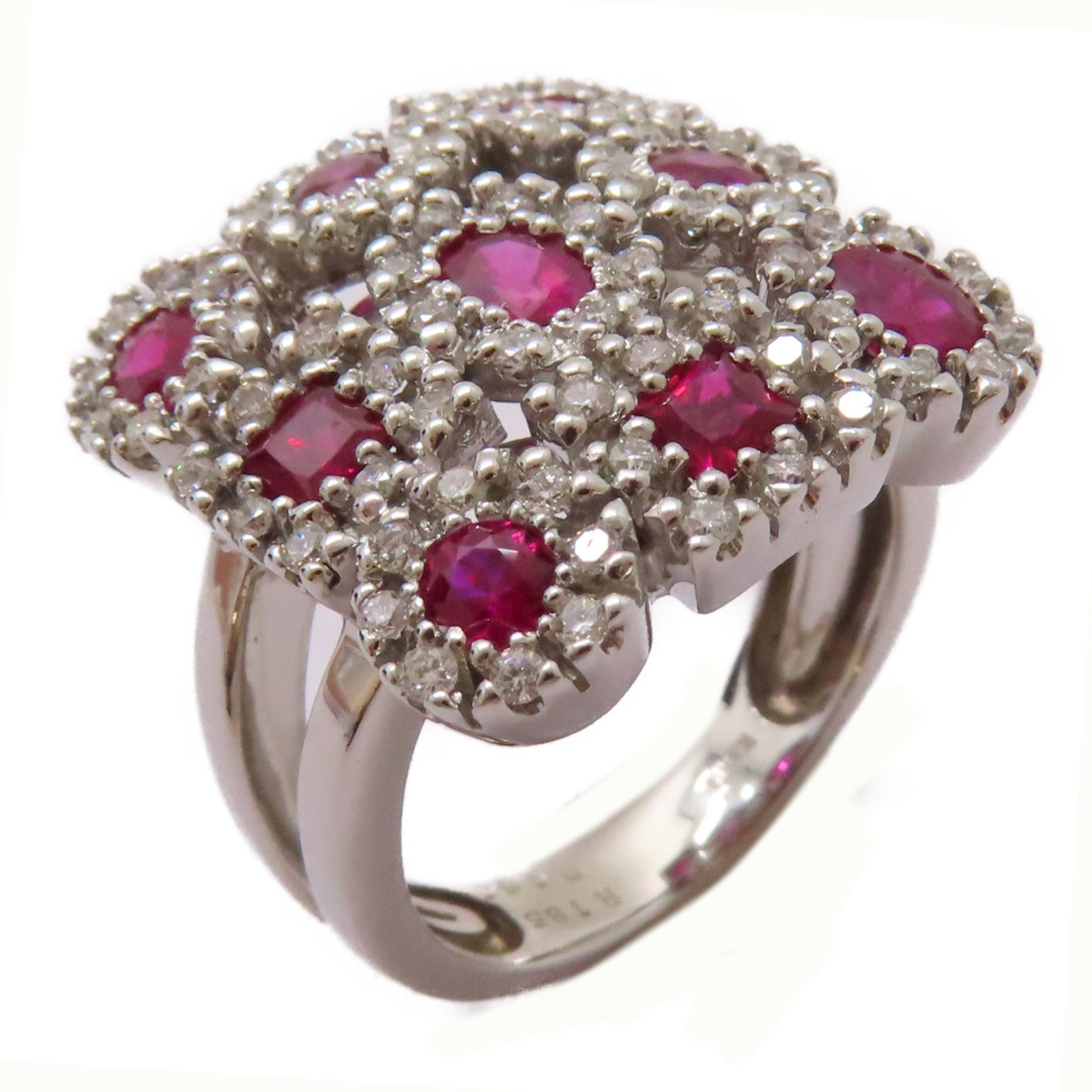 JEWELRY 18K白金/1.85ct紅寶石/0.6ct鑽石Ruby Ring戒指US#6.25