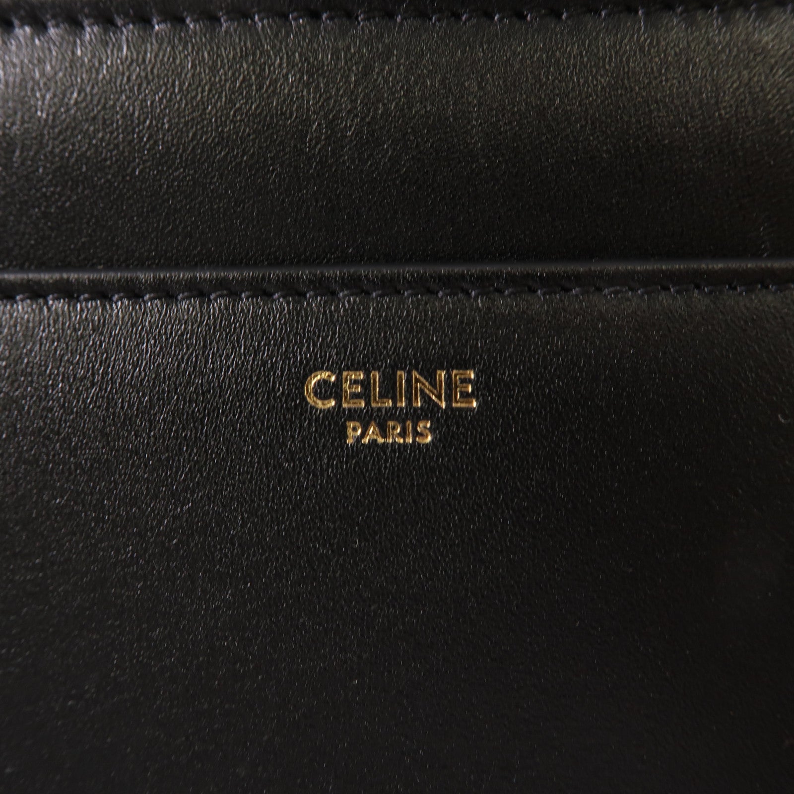 CELINE 牛皮皮革Celine 16 Medium金扣手挽肩背兩用袋黑色