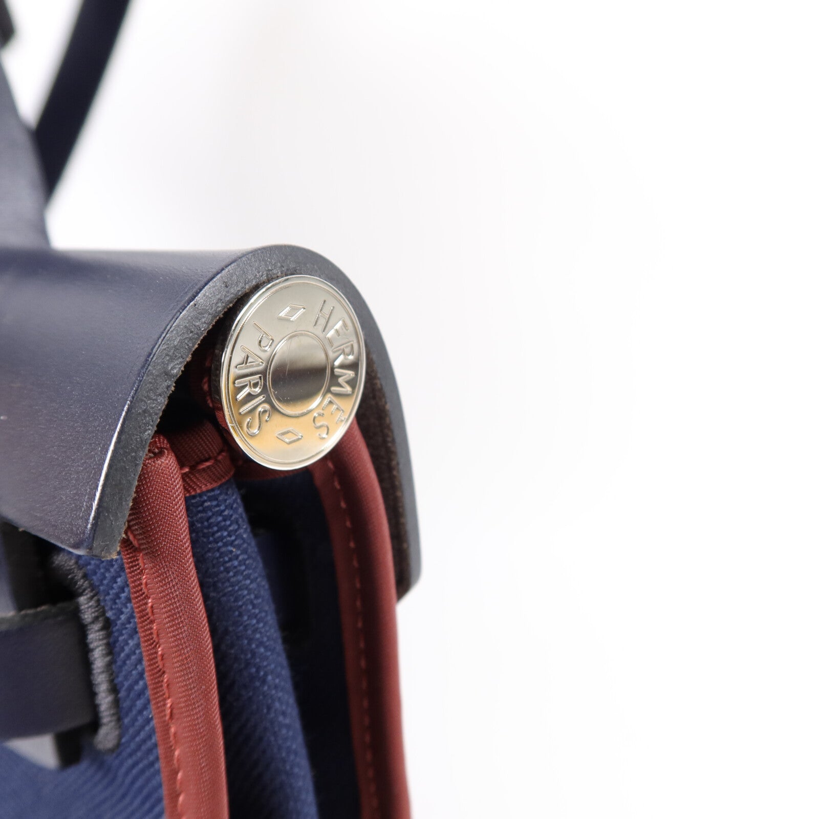 HERMES 帆布Herbag PM手挽肩背兩用袋Bleu Marine
