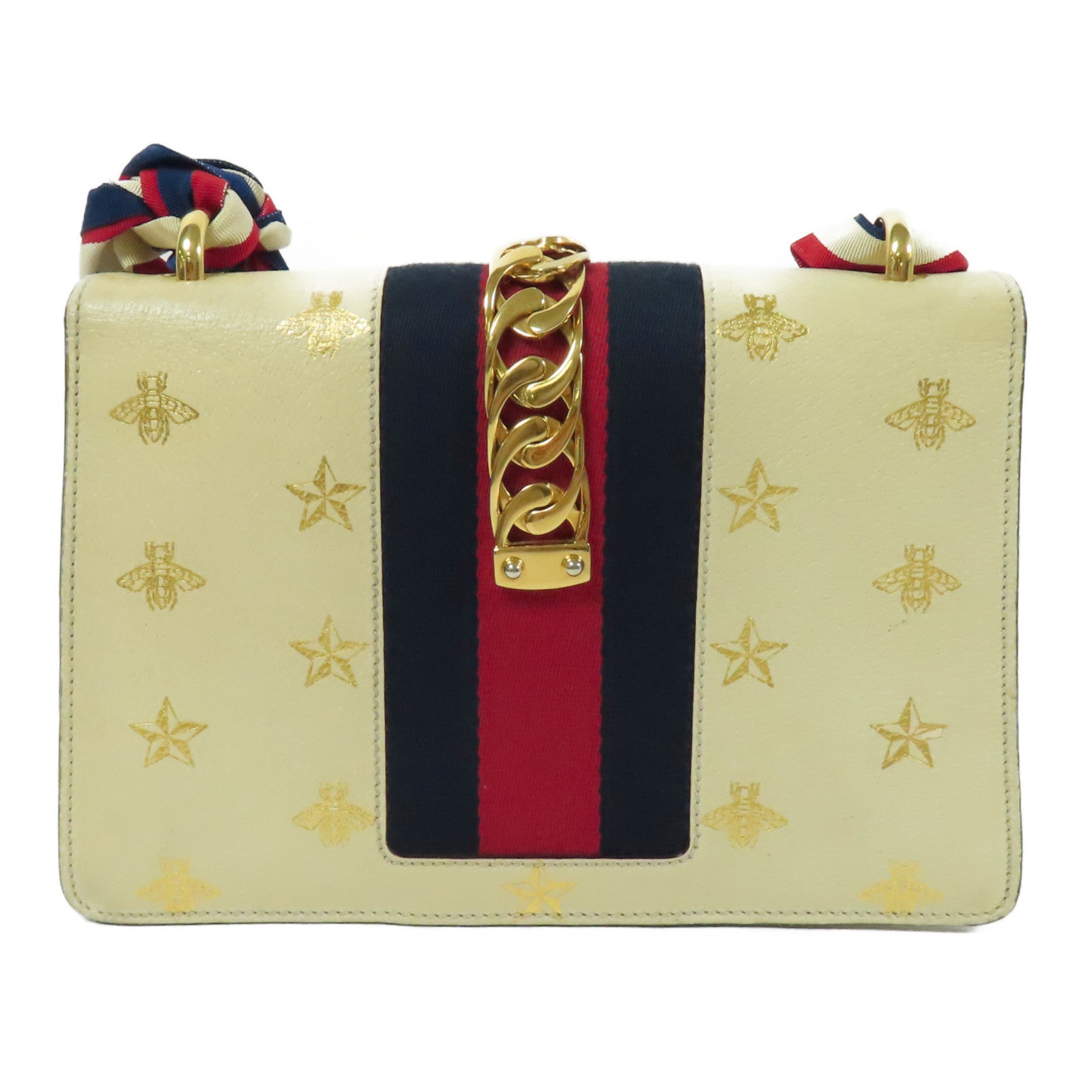 GUCCI 牛皮皮革Bee Star Sylvie金扣肩背袋