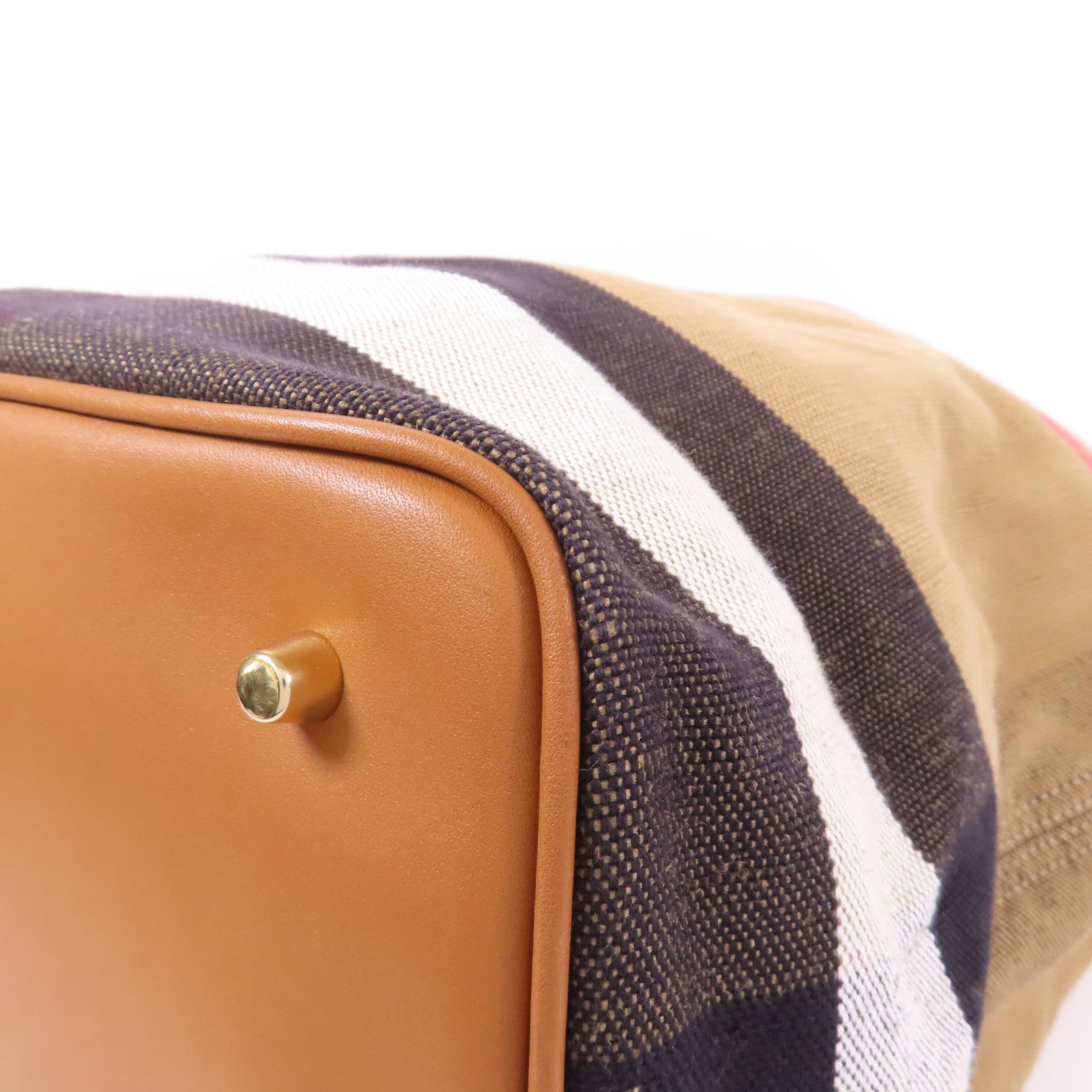 BURBERRY 帆布/皮革2 Way Shoulder金扣手挽肩背兩用袋