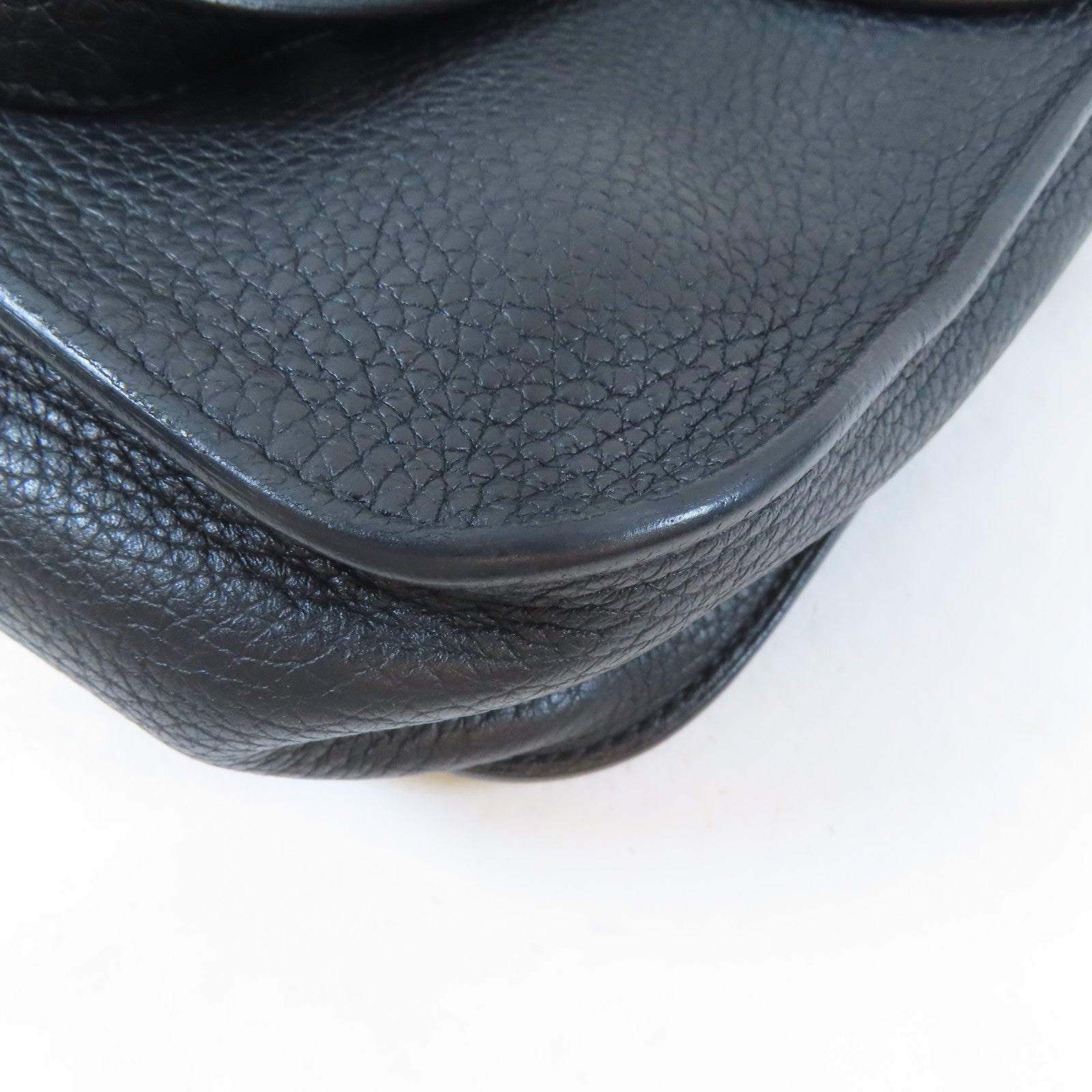 HERMES Clemence皮革Halzan 25銀扣手挽肩背兩用袋Noir Black黑色