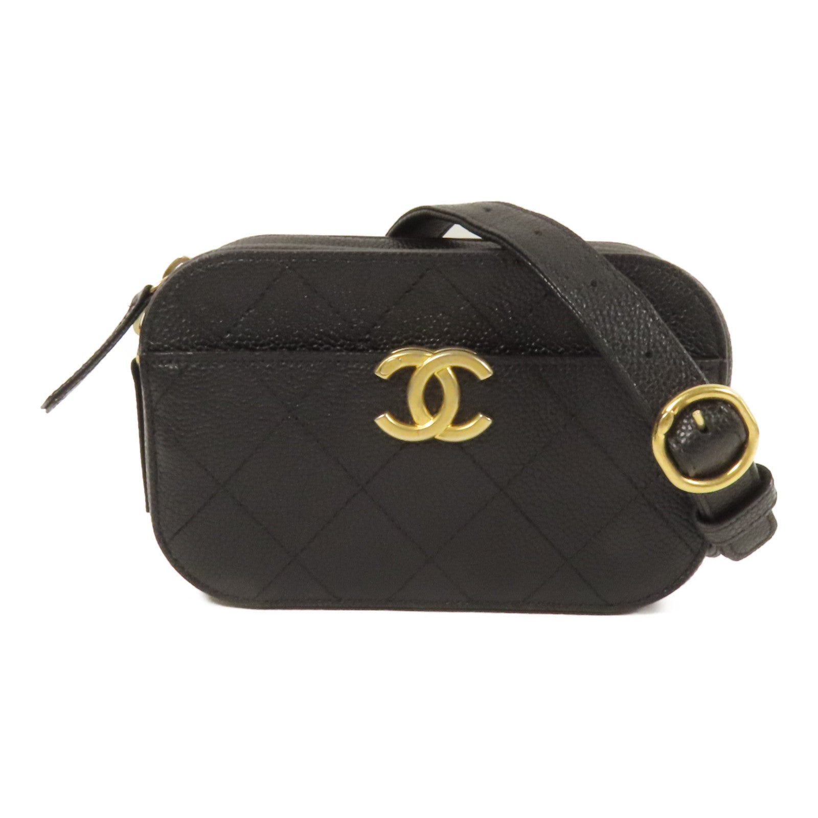 CHANEL 牛皮皮革Chain Shoulder金扣肩背袋