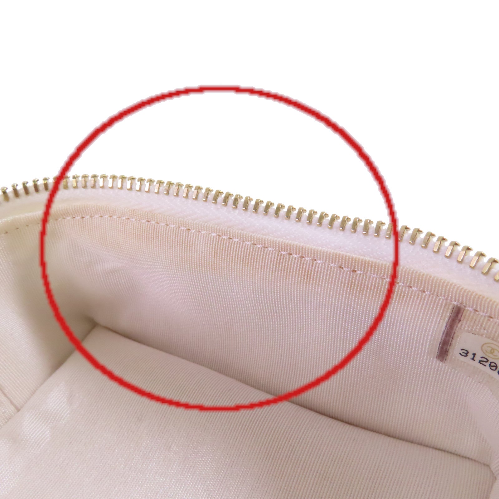 CHANEL 菱格牛皮皮革Chain Shoulder Bag金扣鏈帶肩背袋白色