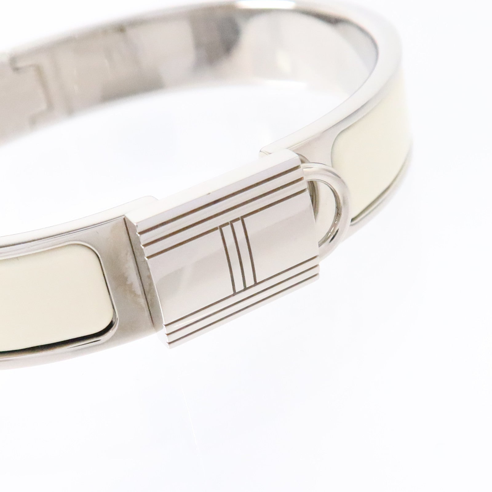 HERMES 金屬/琺瑯Clic Cadenas Bracelet銀扣手鏈