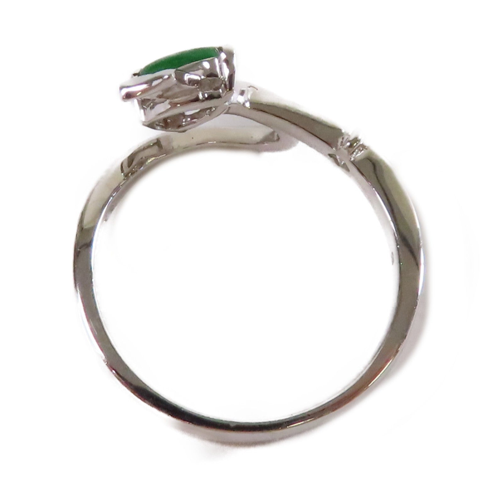 JEWELRY 【激減優惠】18K白金/0.05ct鑽石/翡翠/Diamond Ring戒指US#5