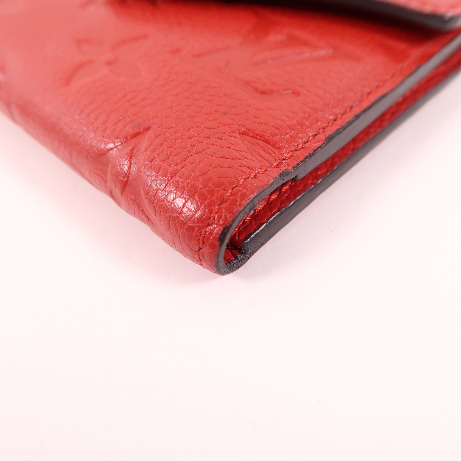 LOUIS VUITTON LV GHW Victorine Tri-fold Wallet Monogram Empreinte Red