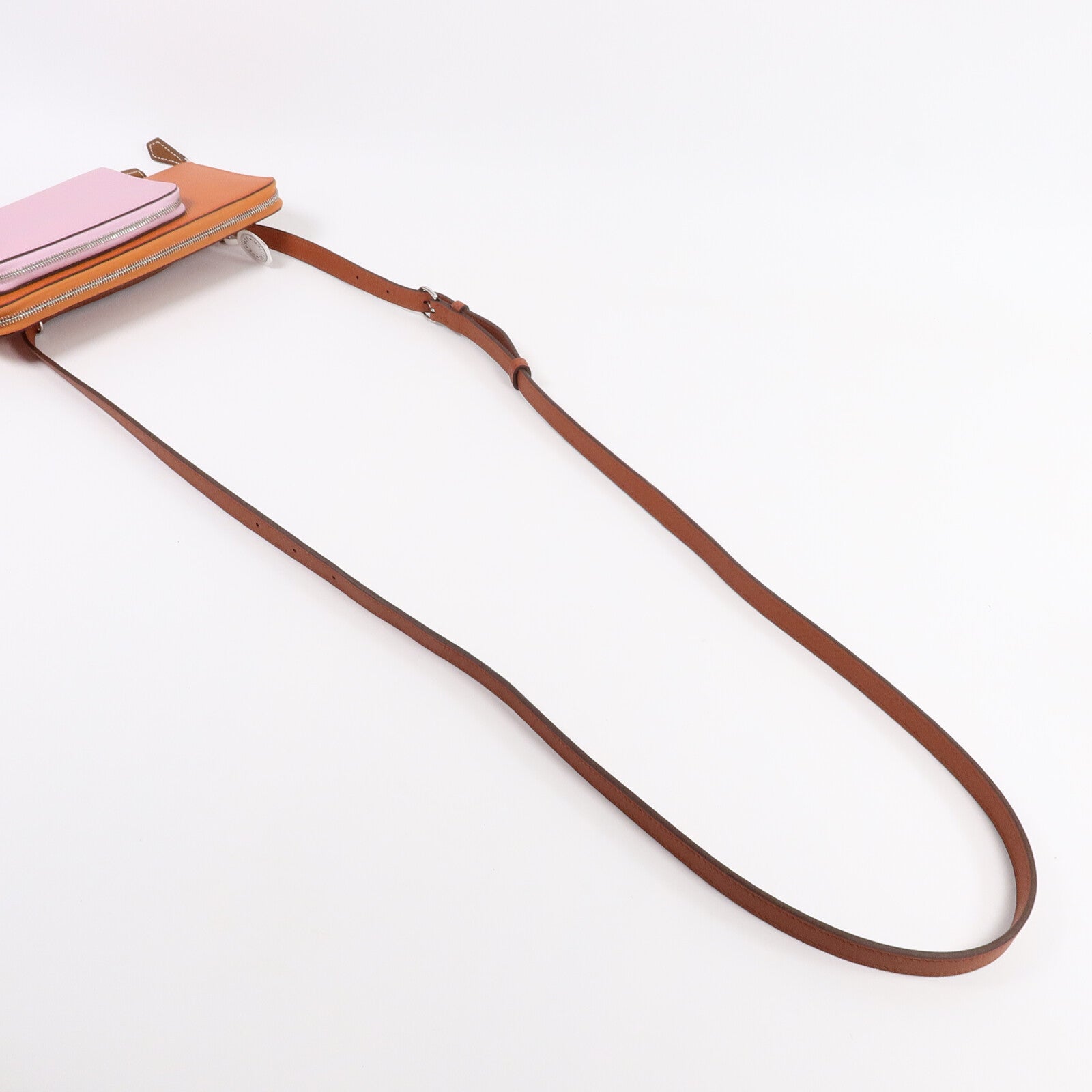 HERMES Epsom/Swift皮革Nouveau To Go肩背袋TerreBattue/MauveSy