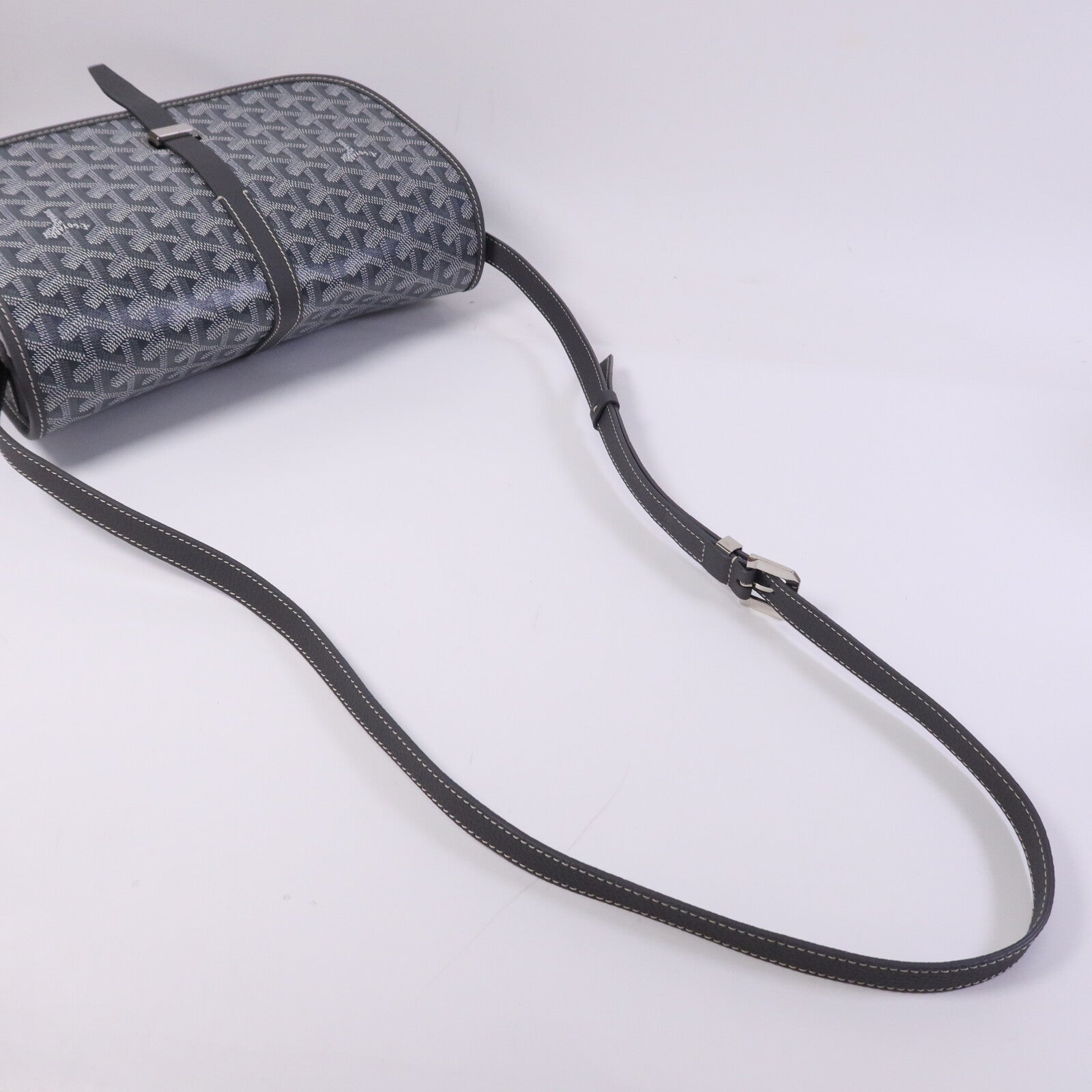 GOYARD 塗層帆布Belvedere MM銀扣肩背袋