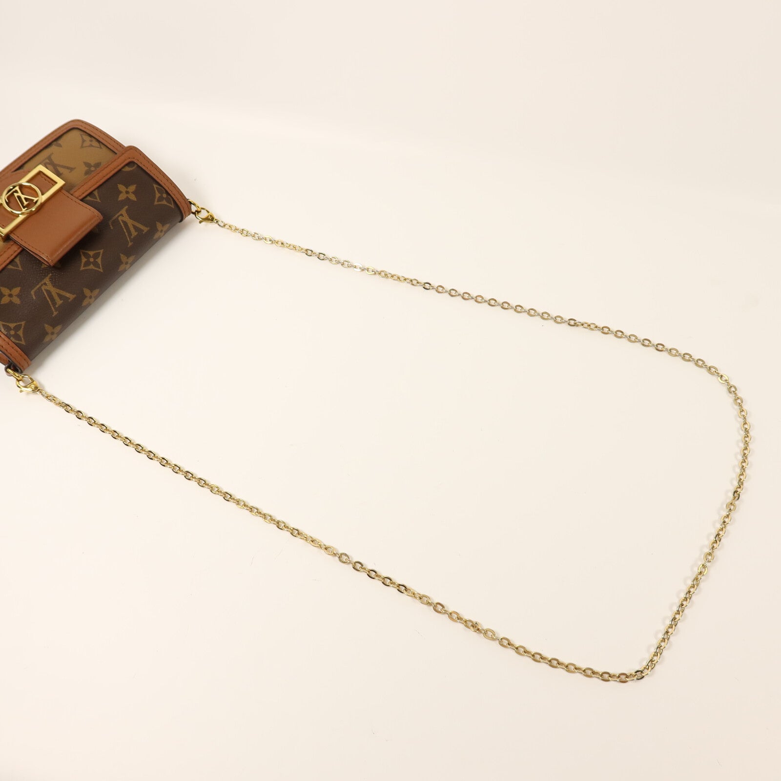 LOUIS VUITTON 【激減優惠】Monogram Reverse Dauphine金扣鏈帶肩背袋