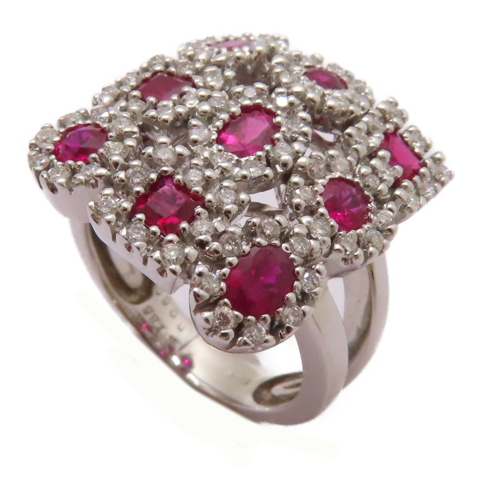 JEWELRY 18K白金/1.85ct紅寶石/0.6ct鑽石Ruby Ring戒指US#6.25