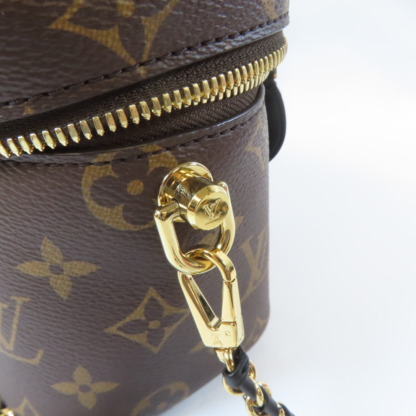 LOUIS VUITTON Monogram Vanity PM金扣鏈帶手挽肩背兩用袋啡色