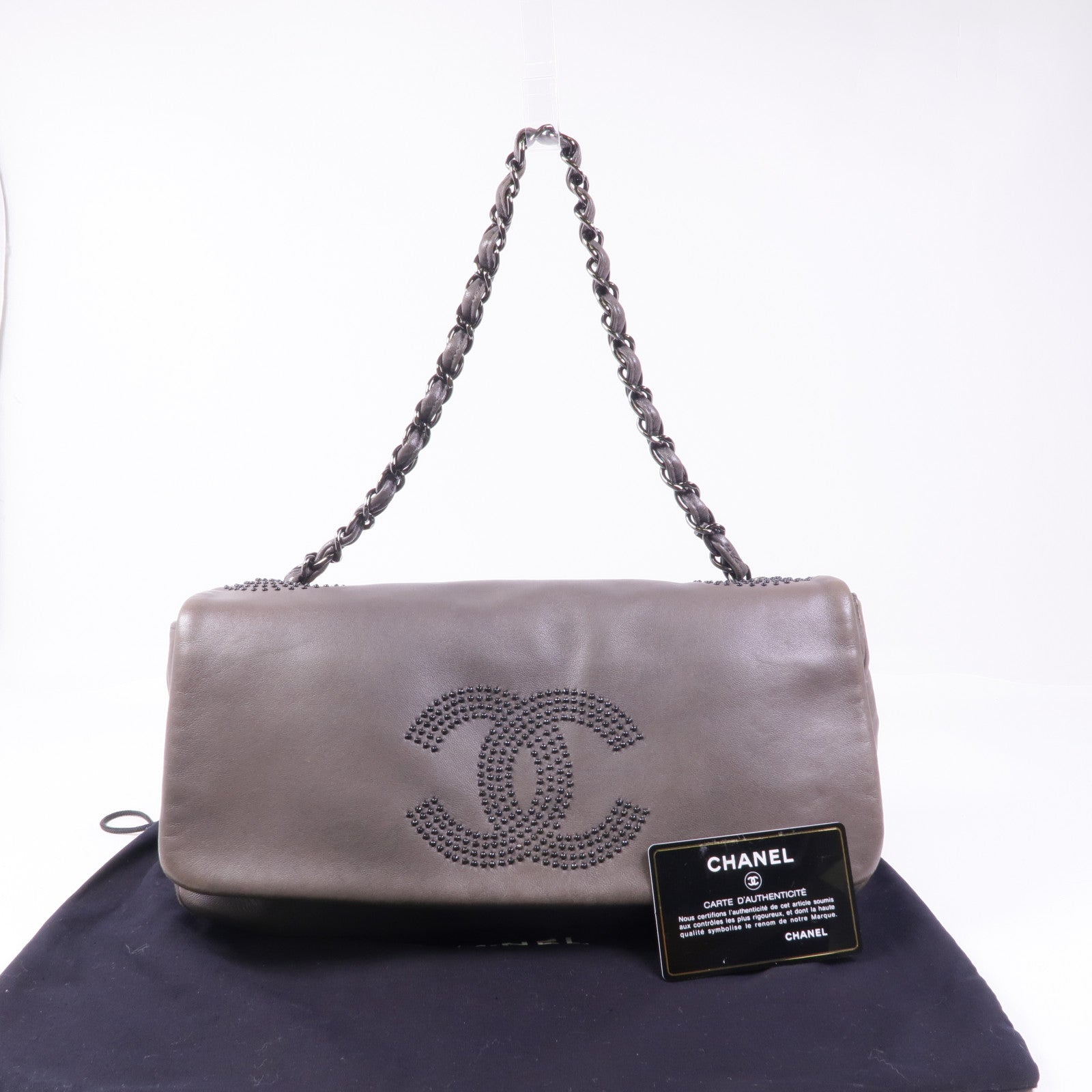 CHANEL 羊皮皮革Vintage Chain Shoulder鏈帶肩背袋