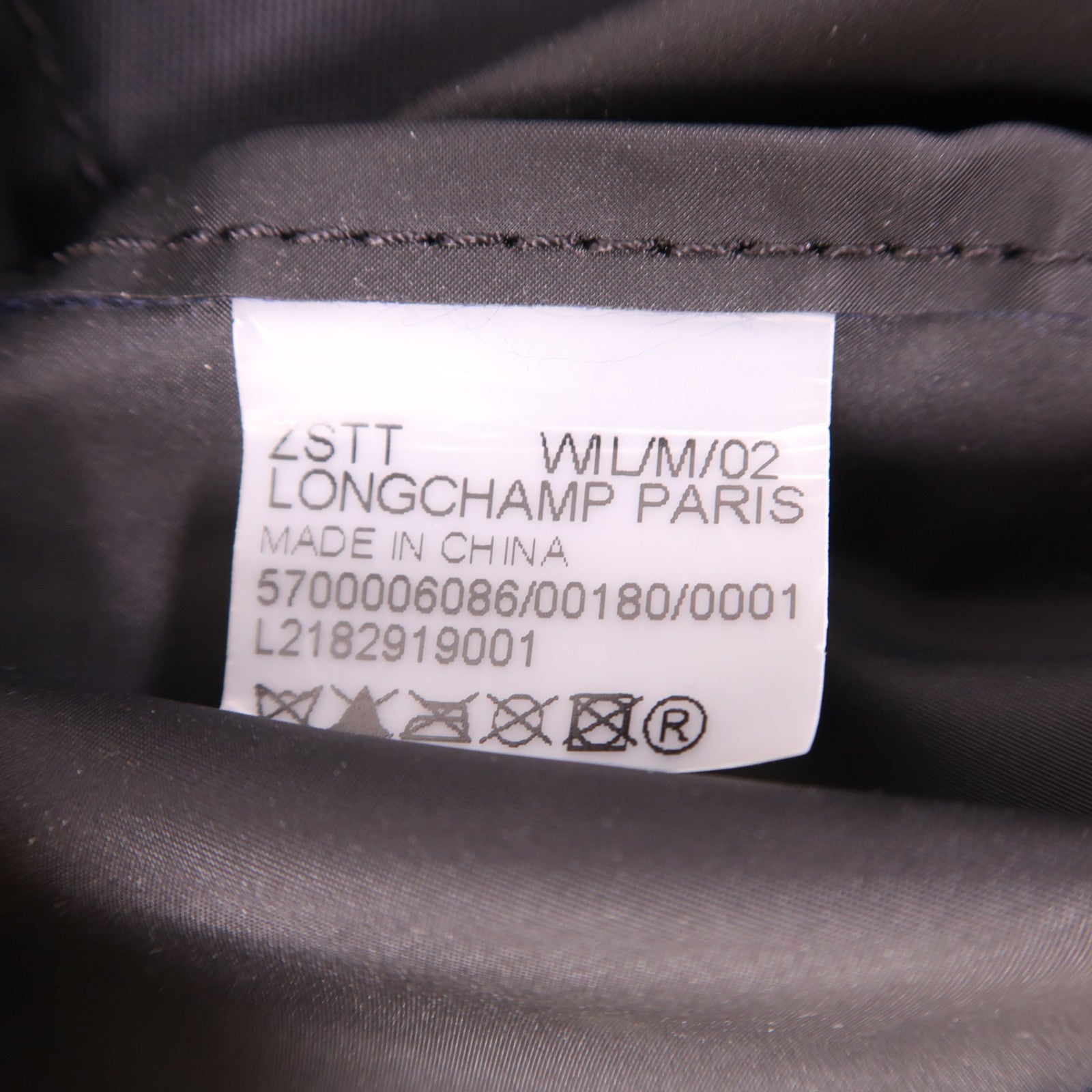 Longchamp SHW Hand Bag Nylon/Caflskin Leather Black