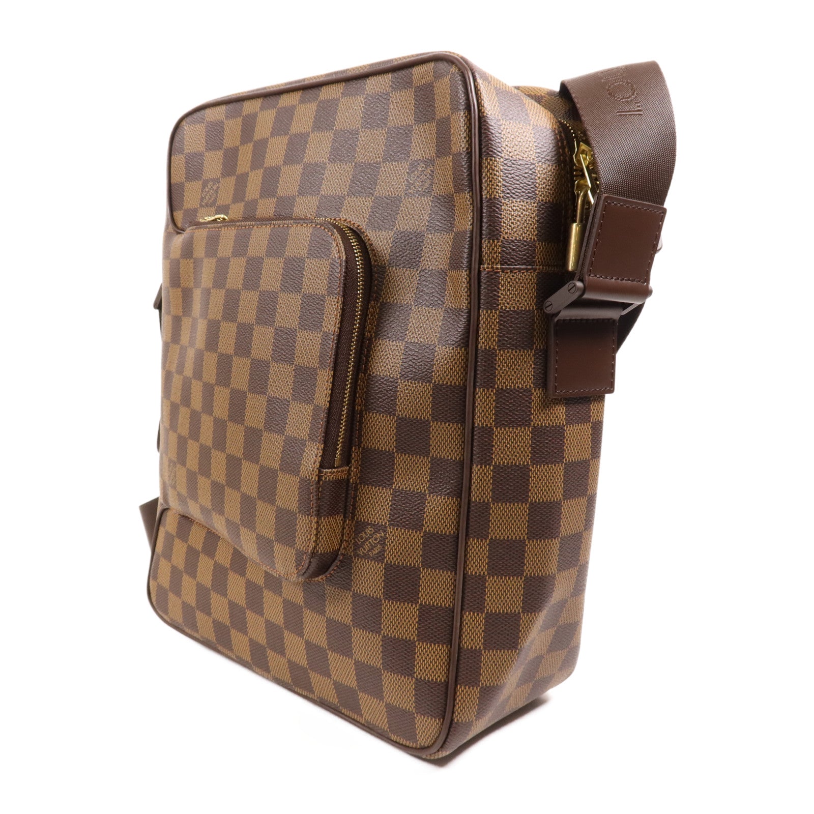 LOUIS VUITTON Damier Olaf MM金扣肩背袋