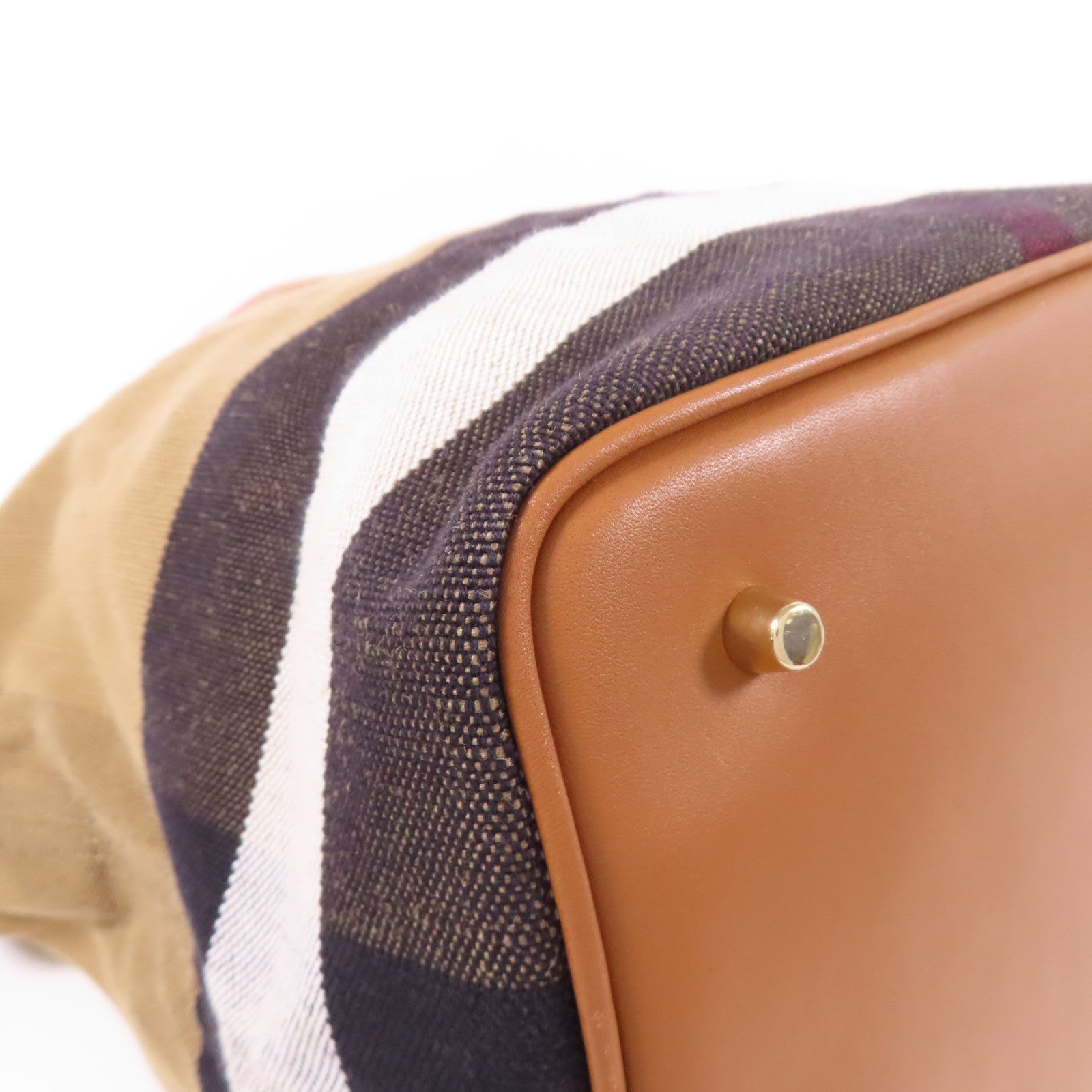BURBERRY 帆布/皮革2 Way Shoulder金扣手挽肩背兩用袋