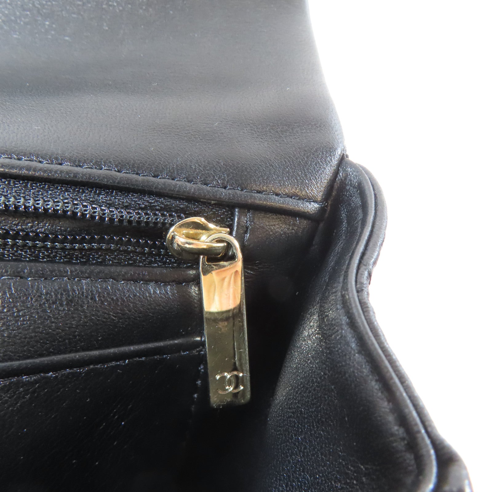 CHANEL 菱格羊皮皮革2way Chain Shoulder Bag金扣鏈帶手挽肩背兩用袋黑色