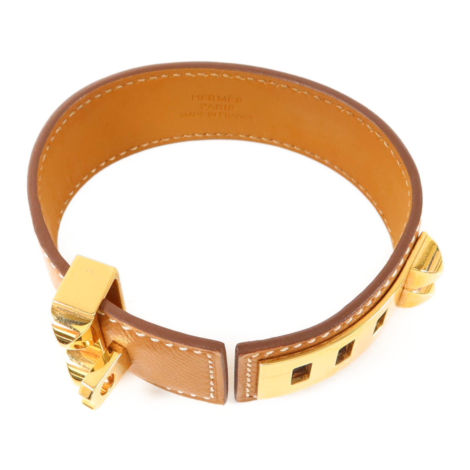 HERMES Epsom皮革CDC 24金扣手鐲Gold