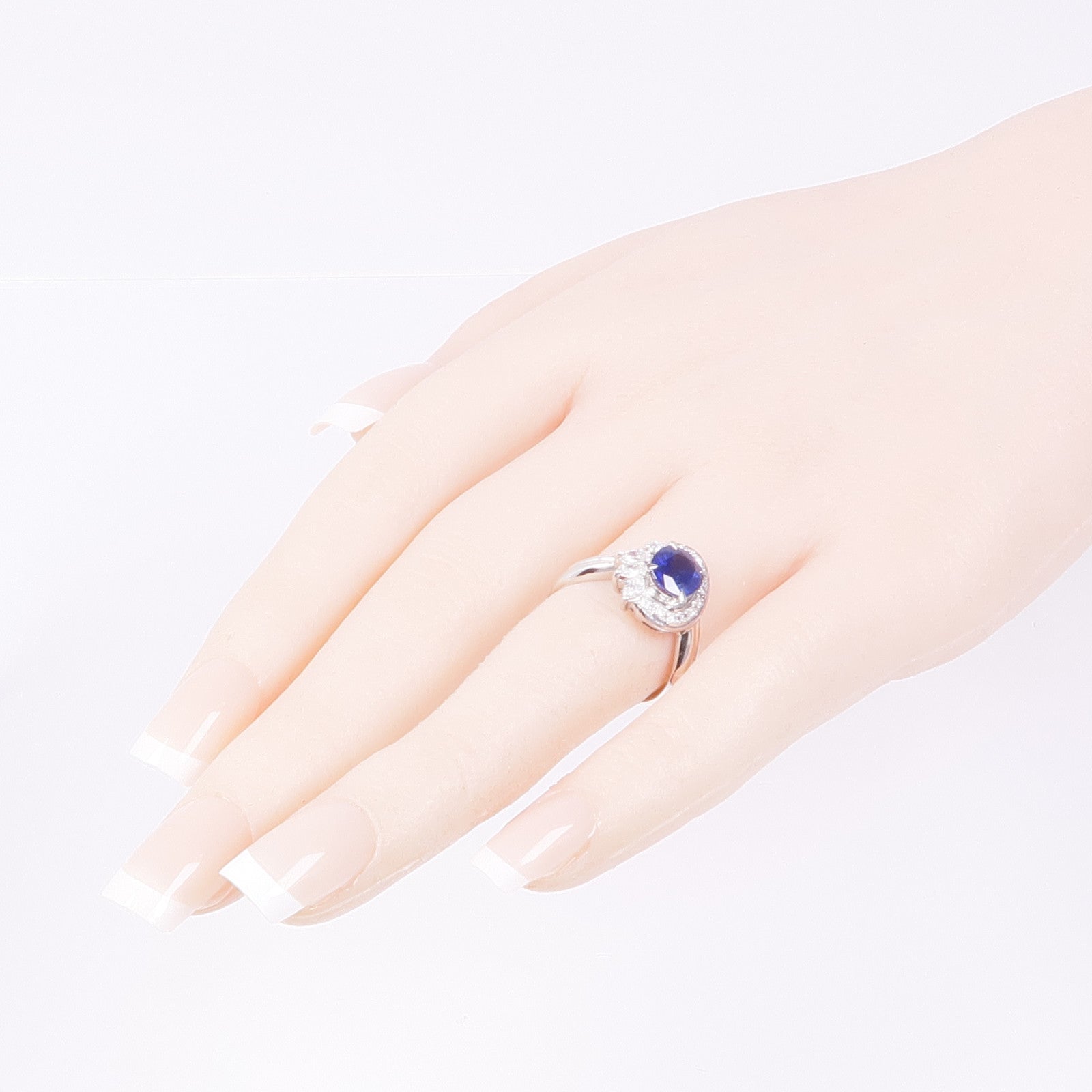 JEWELRY 【激減優惠】PT900鉑金/藍寶石Sapphire Diamond Ring鑽石戒指US#6.25