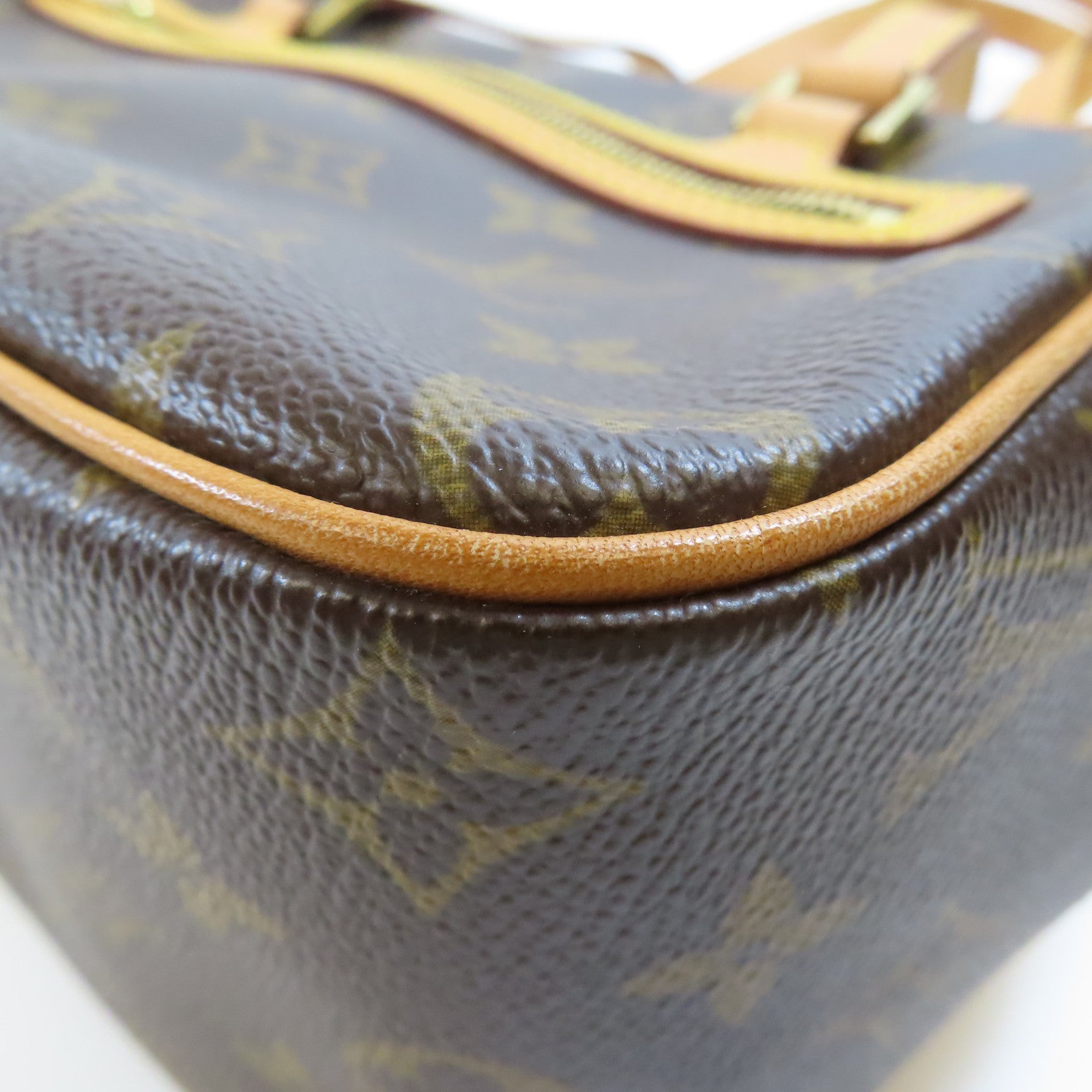 LOUIS VUITTON Monogram Cite MM金扣肩背袋棕色