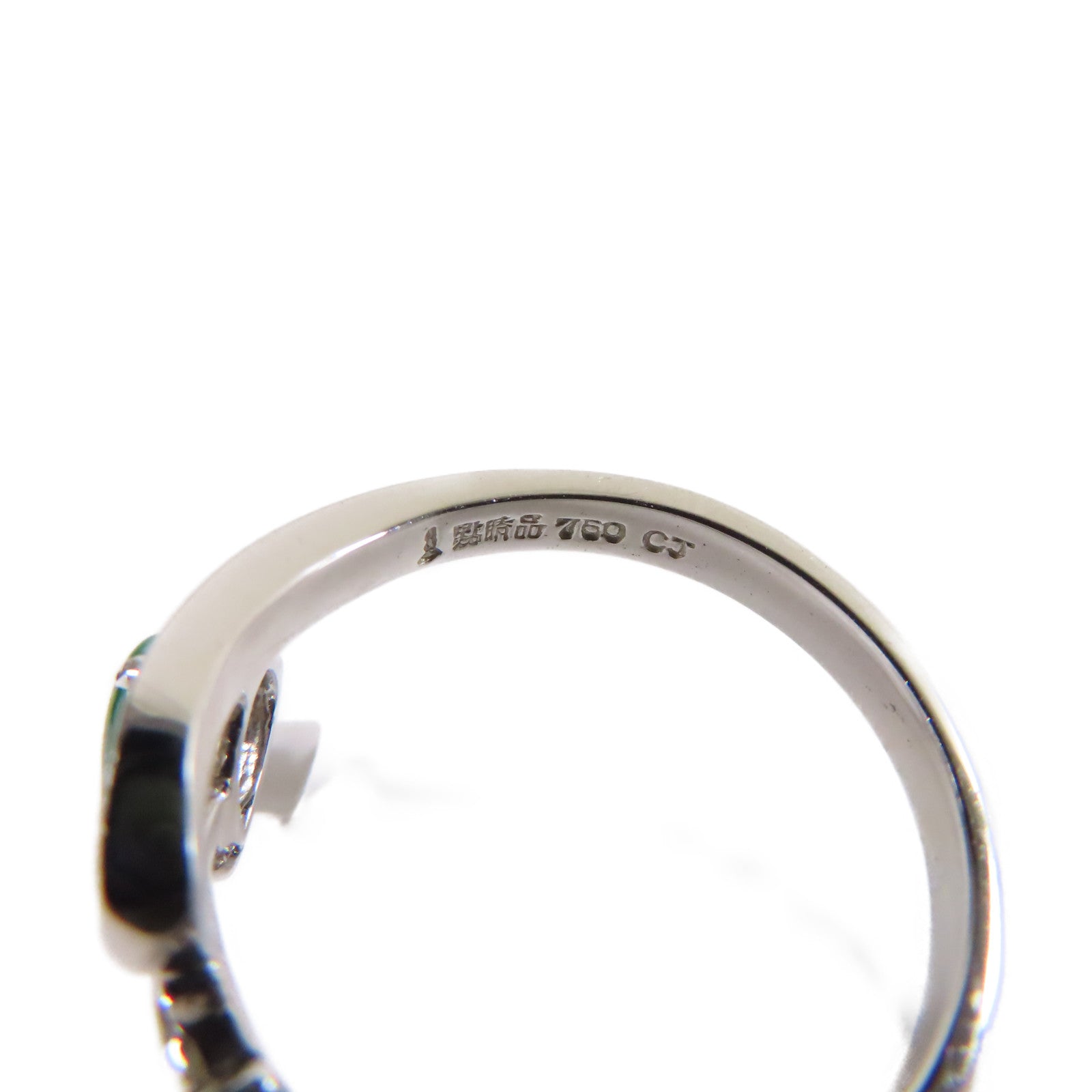 JEWELRY 【激減優惠】18K白金/0.05ct鑽石/翡翠/Diamond Ring戒指US#5