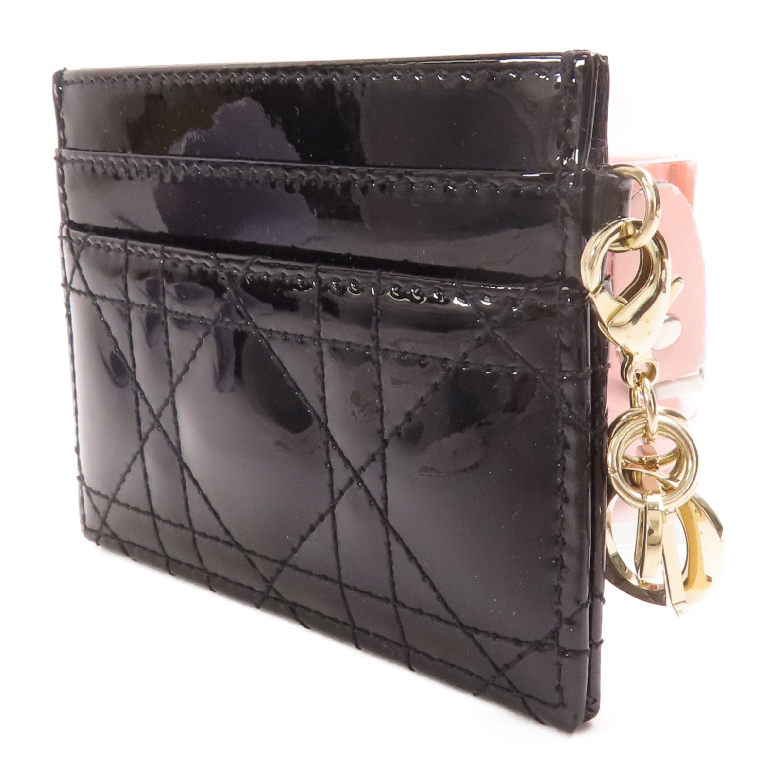 Dior 【激減優惠】漆皮皮革Freesia Card Case金扣卡片套