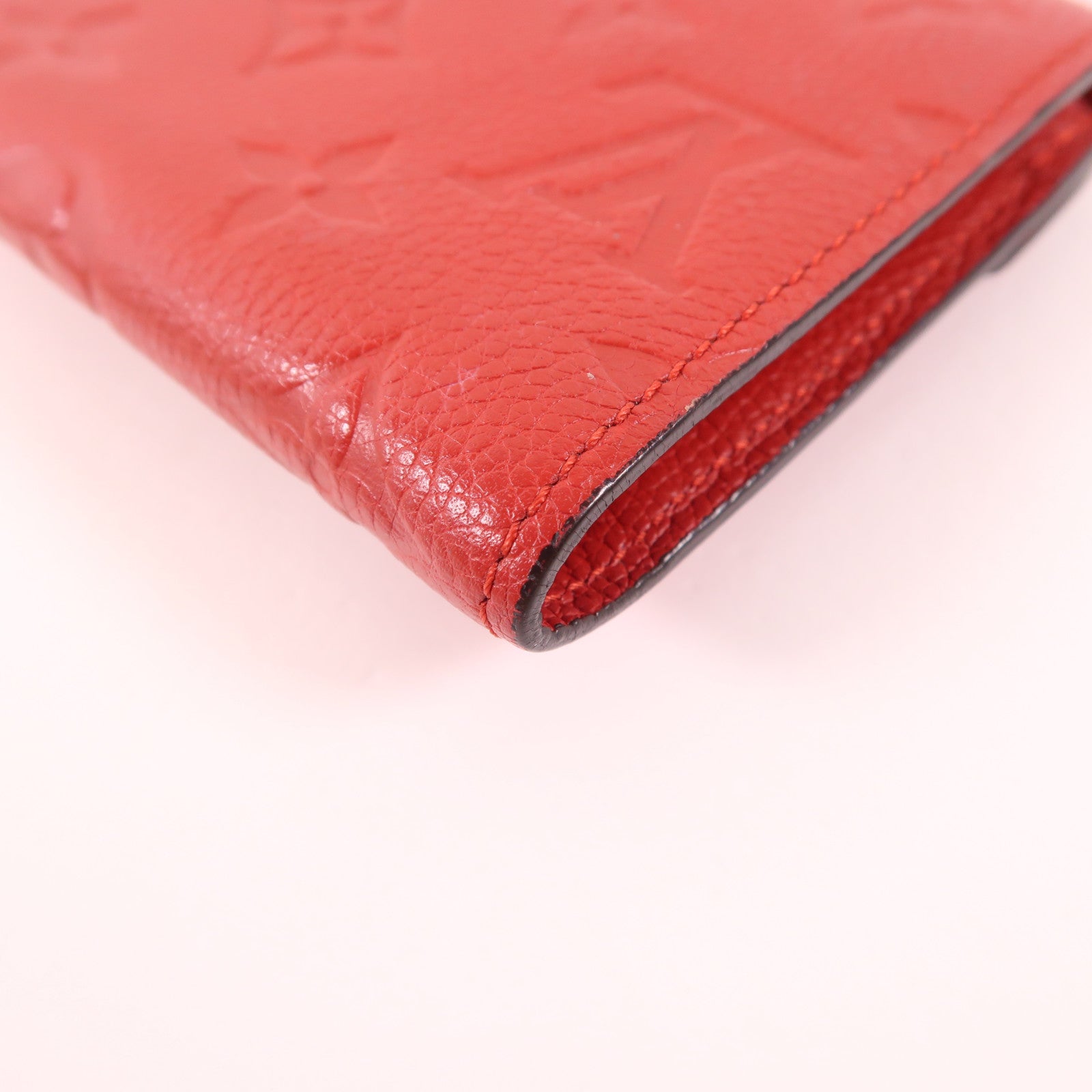 LOUIS VUITTON LV GHW Victorine Tri-fold Wallet Monogram Empreinte Red