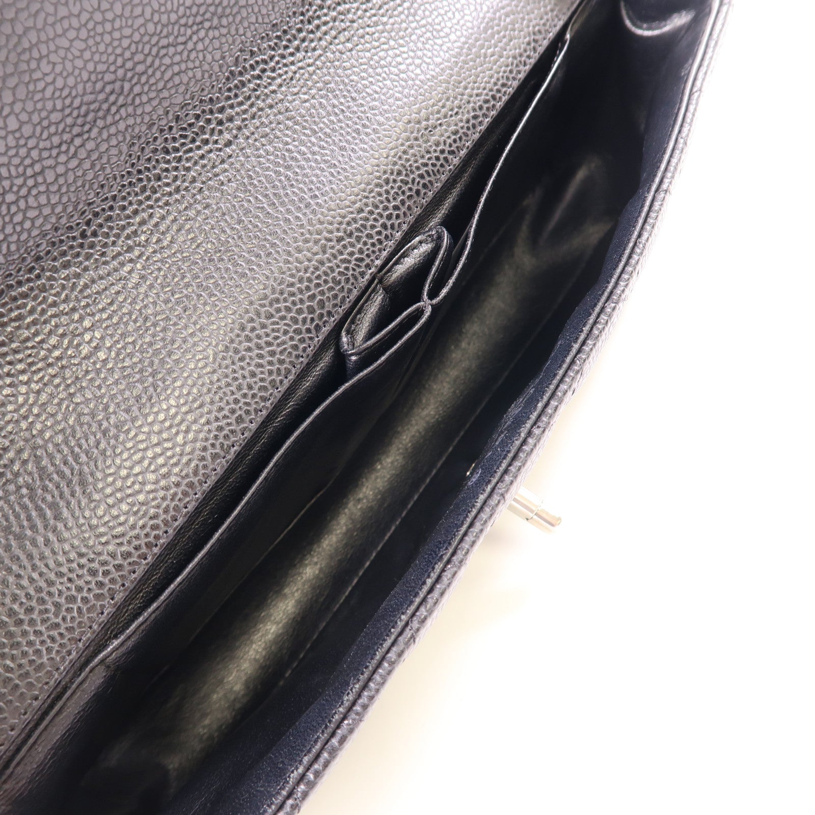 CHANEL 牛皮皮革Chain Shoulder銀扣鏈帶肩背袋
