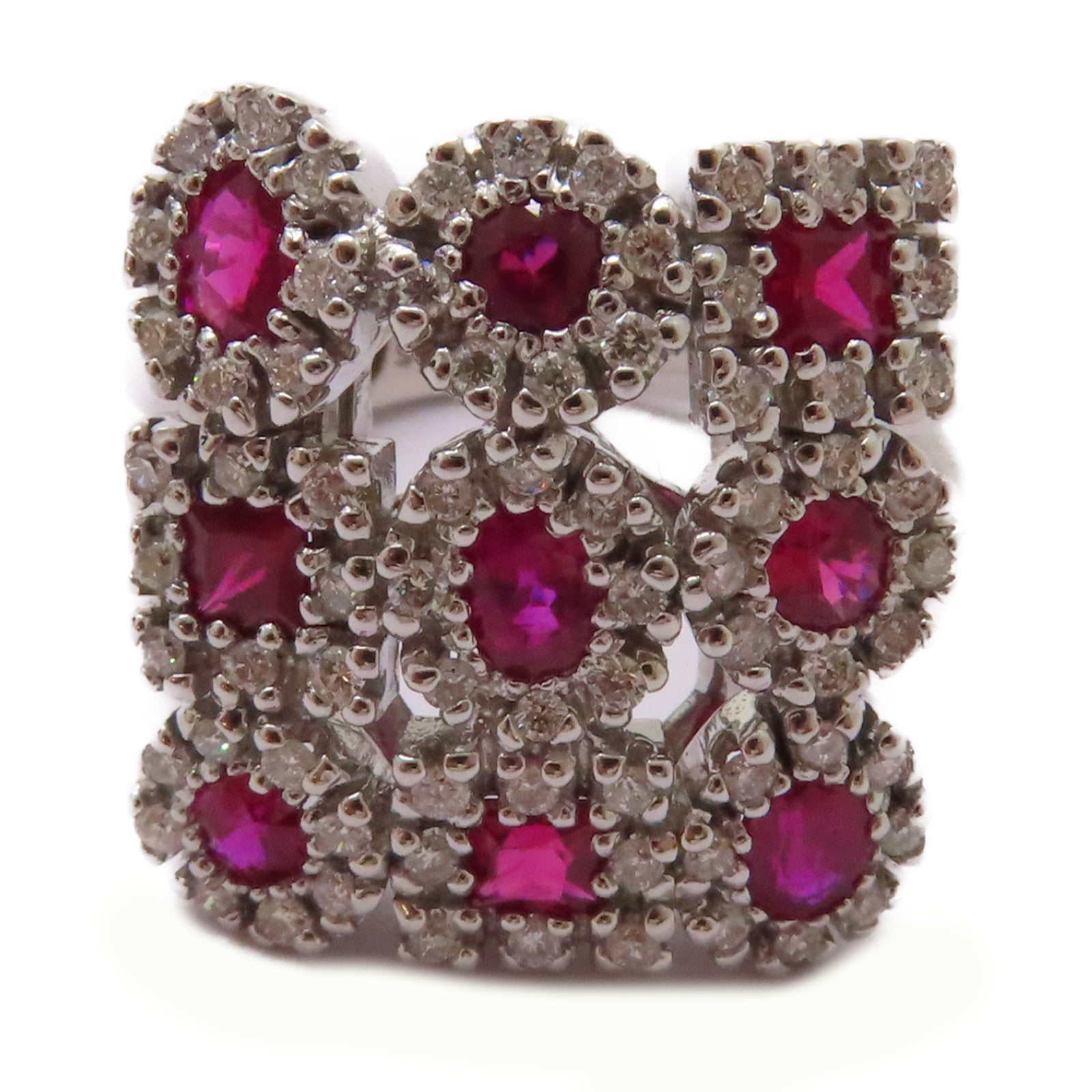 JEWELRY 18K白金/1.85ct紅寶石/0.6ct鑽石Ruby Ring戒指US#6.25