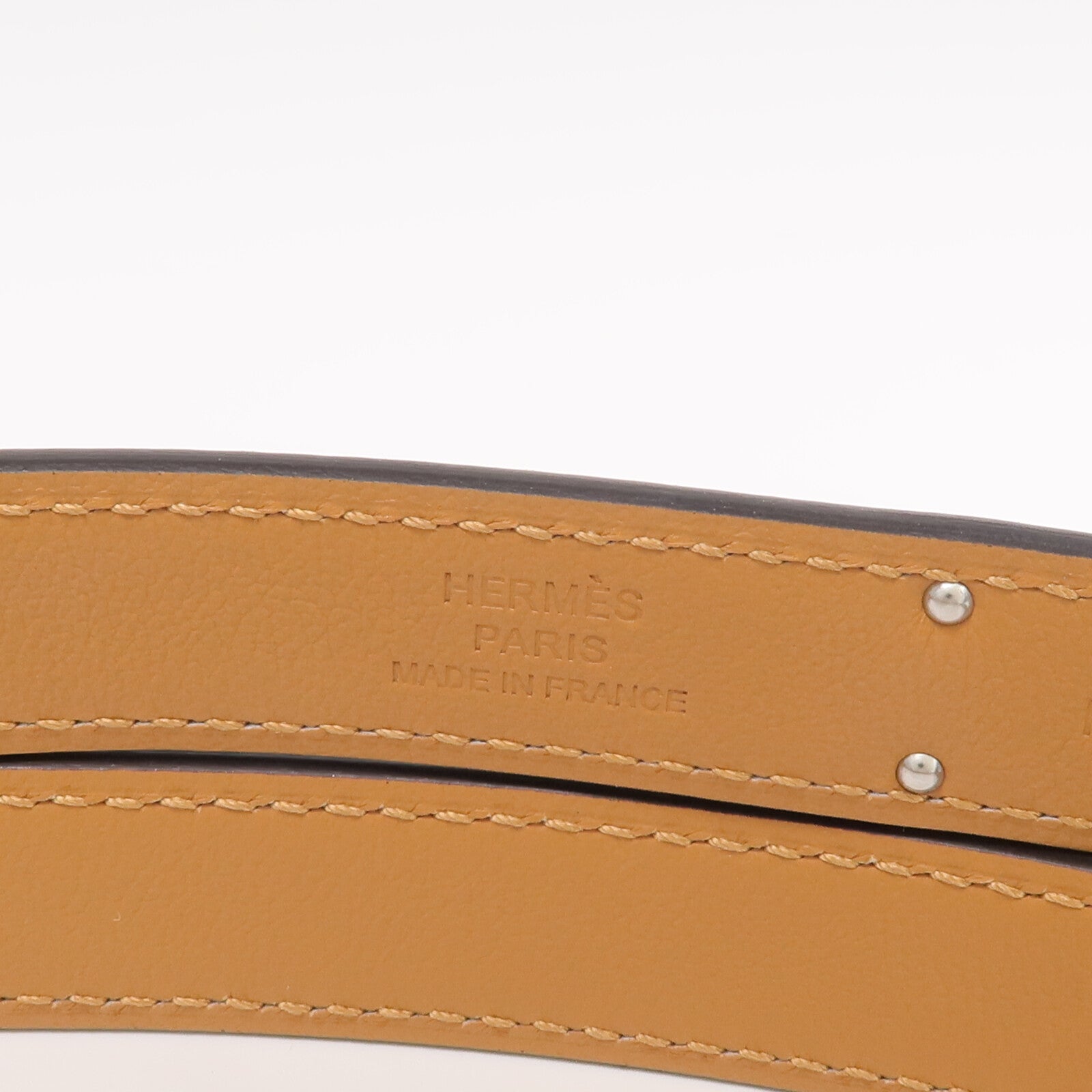 HERMES Epsom皮革Kelly 18 Belt銀扣皮帶Blanc