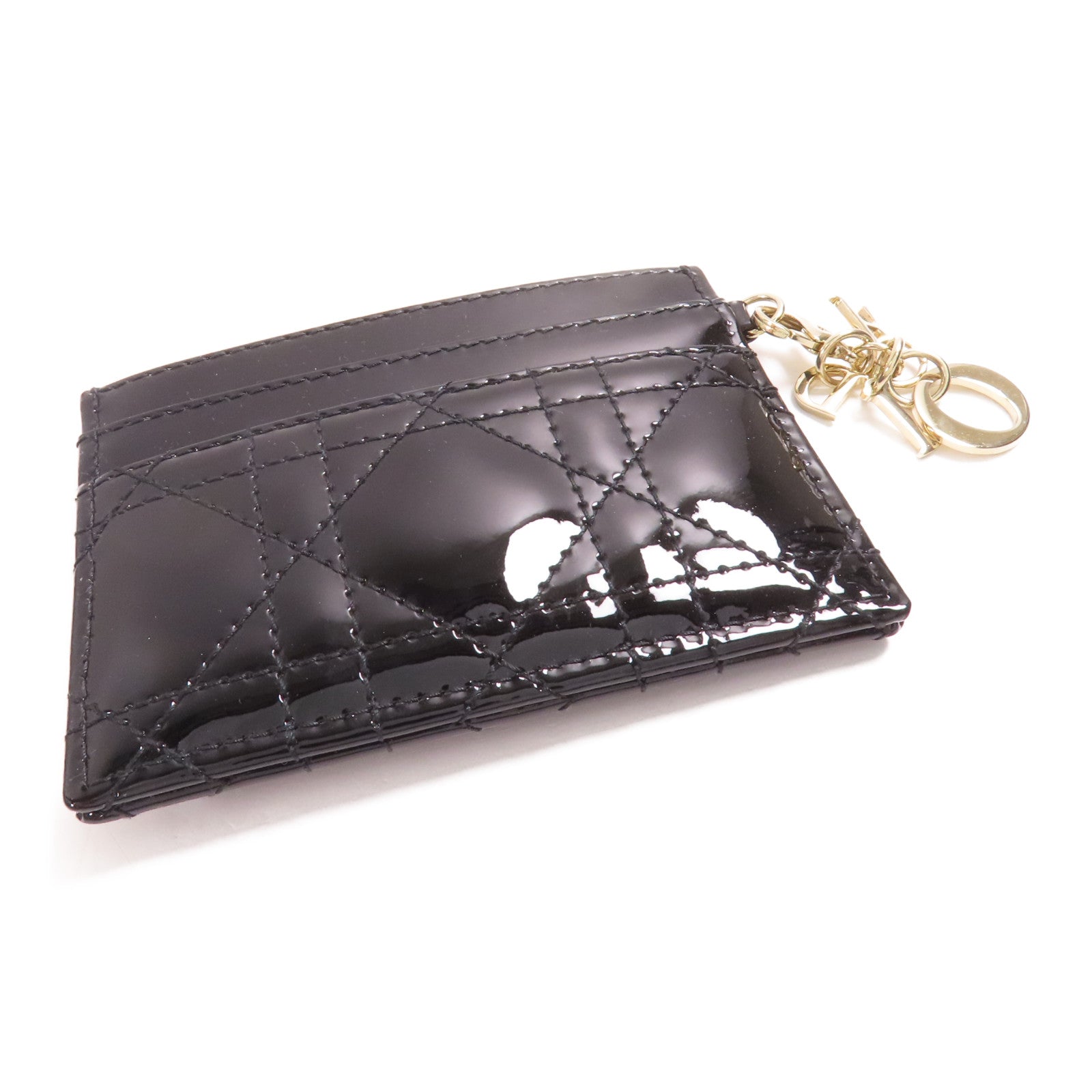 Dior 漆皮皮革Freesia Card Case金扣卡片套
