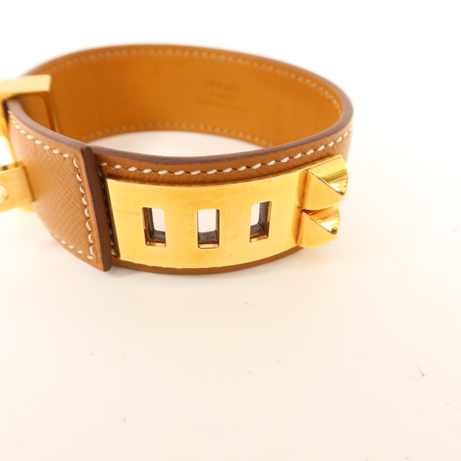 HERMES Epsom皮革CDC 24金扣手鐲Gold