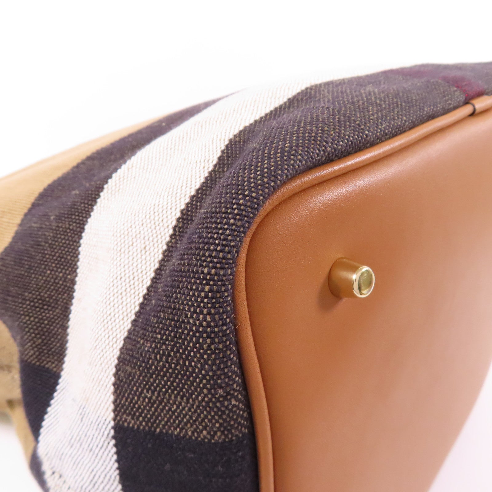 BURBERRY 帆布/皮革2 Way Shoulder金扣手挽肩背兩用袋