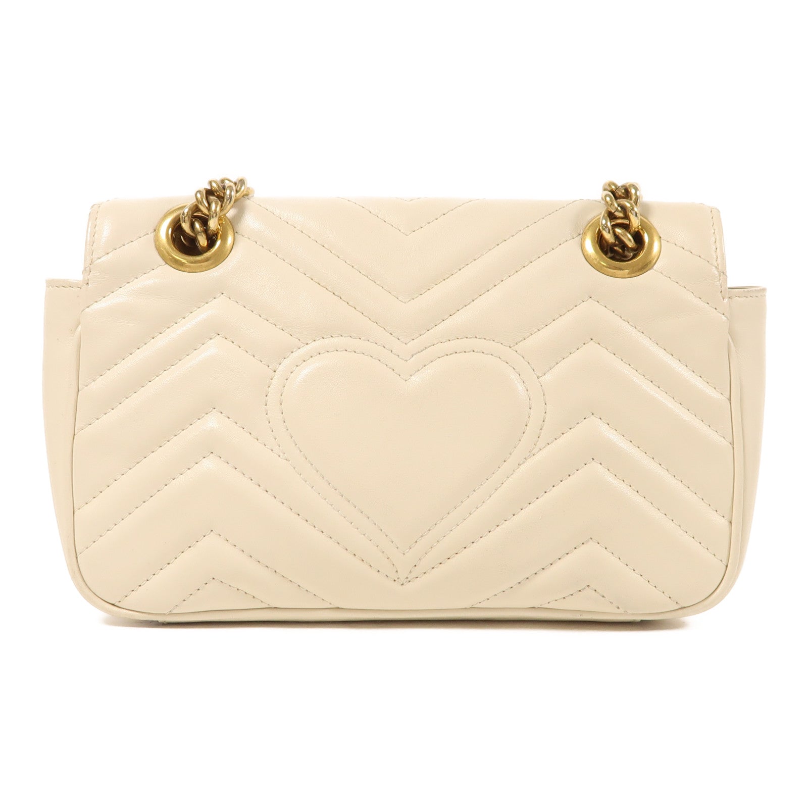 GUCCI 牛皮皮革GG Marmont金扣鏈帶肩背袋