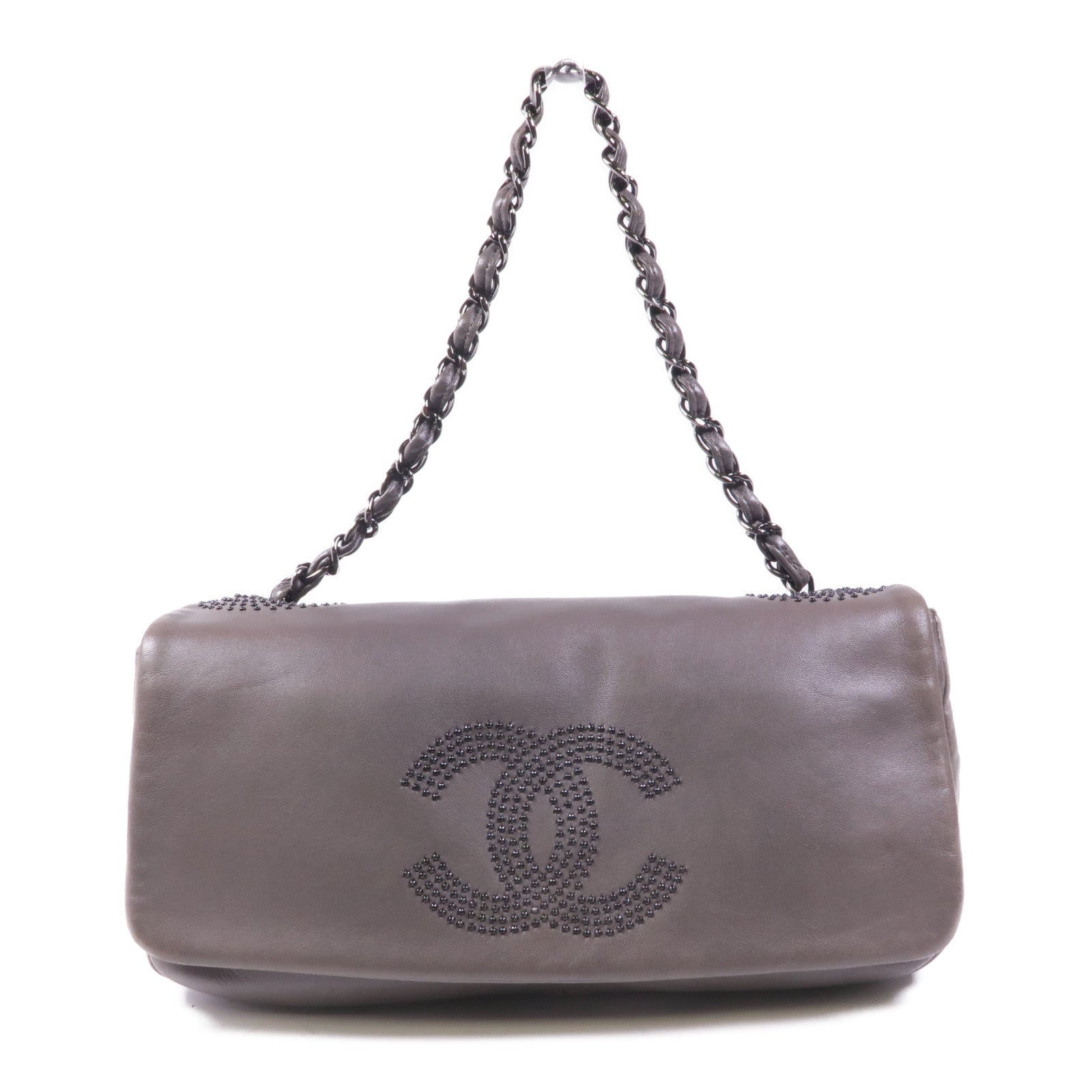 CHANEL 羊皮皮革Vintage Chain Shoulder鏈帶肩背袋