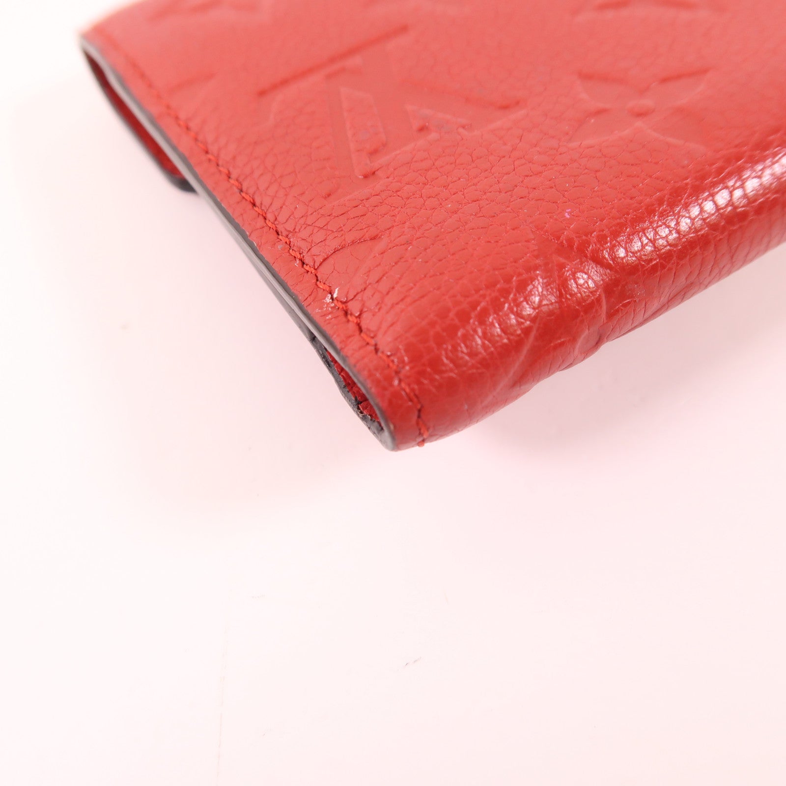 LOUIS VUITTON LV GHW Victorine Tri-fold Wallet Monogram Empreinte Red